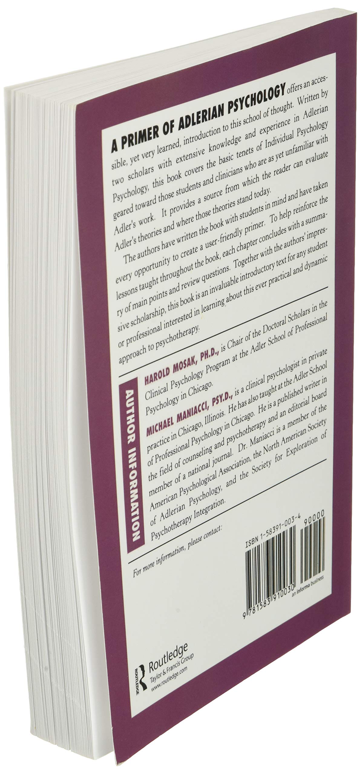 Primer of Adlerian Psychology,Used