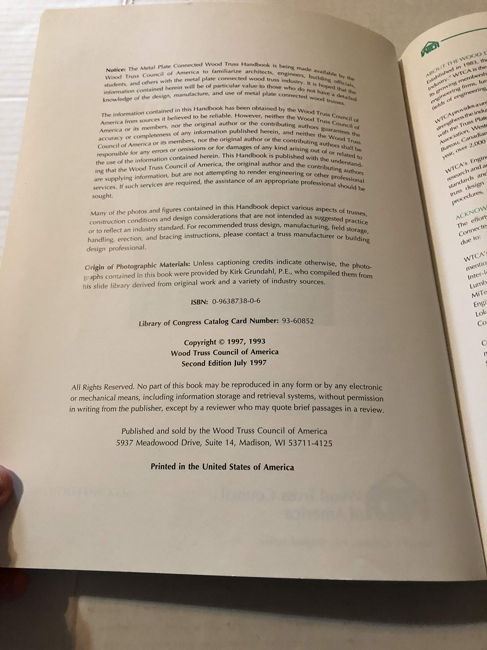 Metal Plate Connected Wood Truss Handbook,New