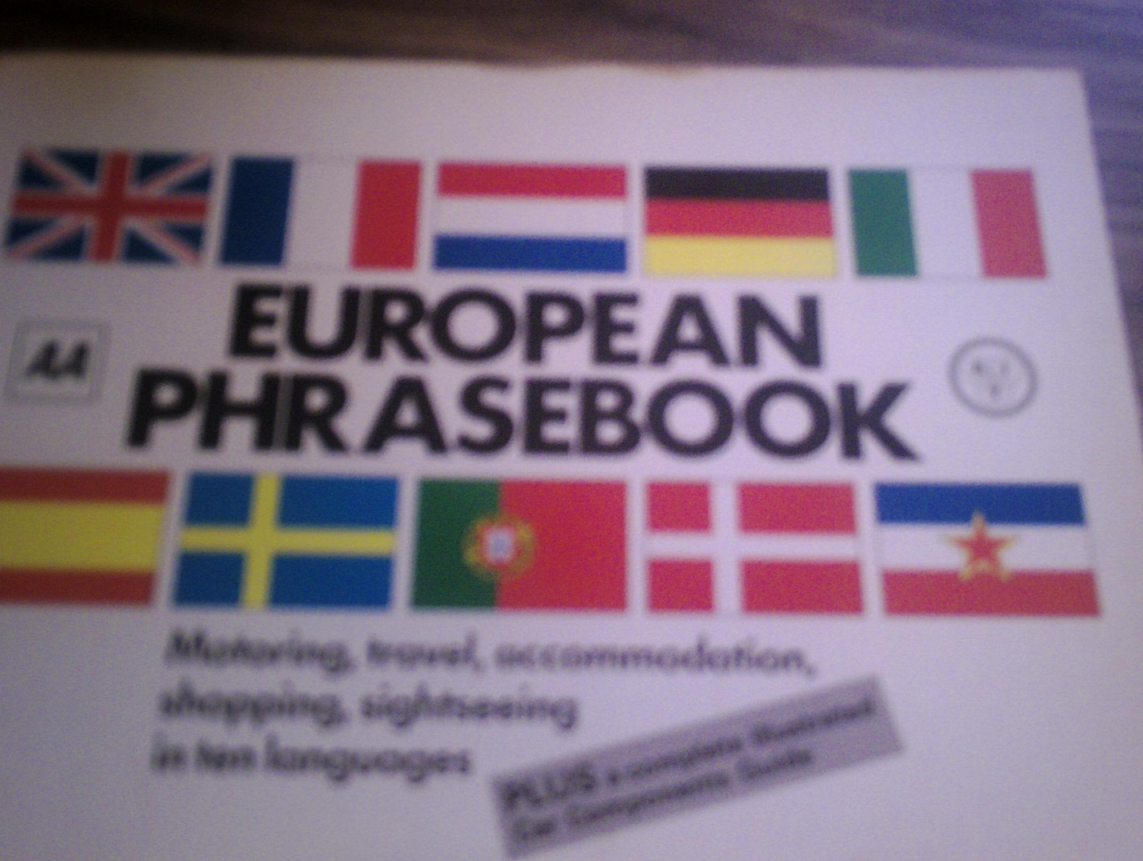 Aa European Phrasebook,Used