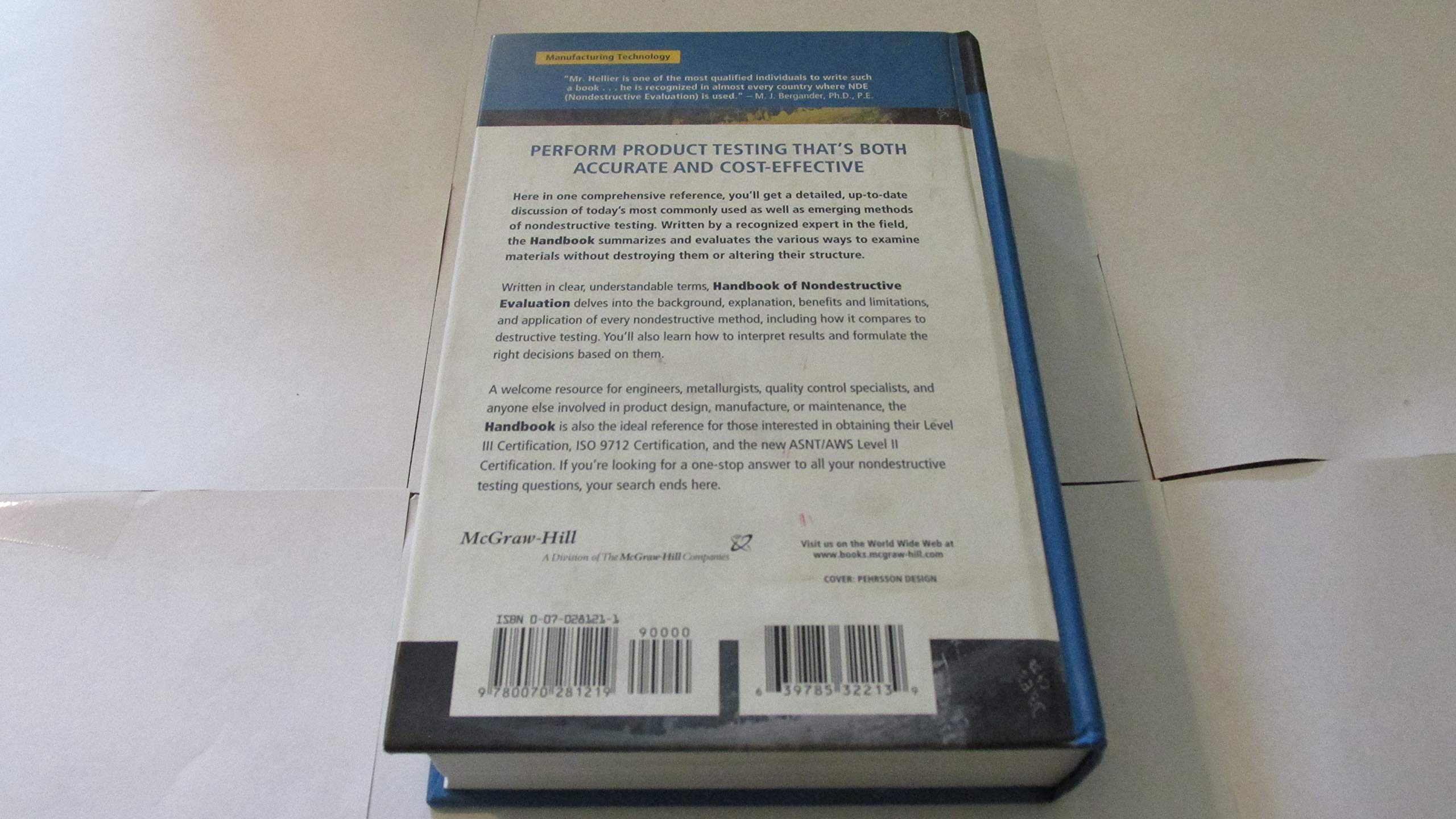 Handbook of Nondestructive Evaluation,Used