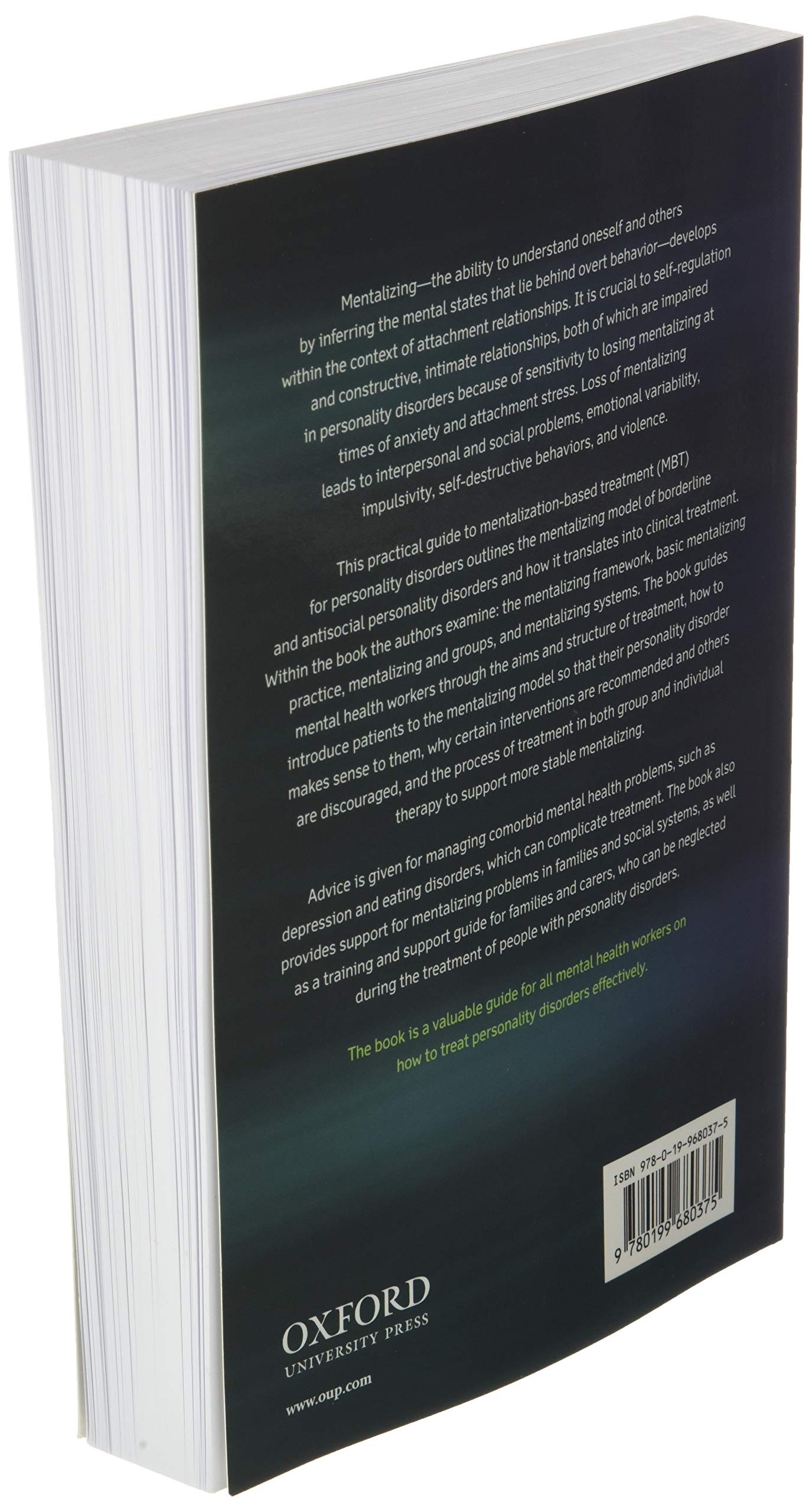 Mentalization Based Treatment for Personality Disorders: A Practical Guide,Used