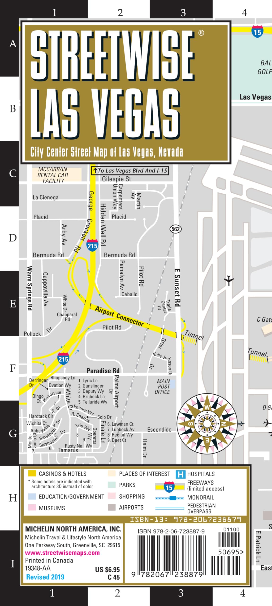 Streetwise Las Vegas Map: Laminated City Center Map of Las Vegas, Nevada (Michelin Streetwise Maps),Used