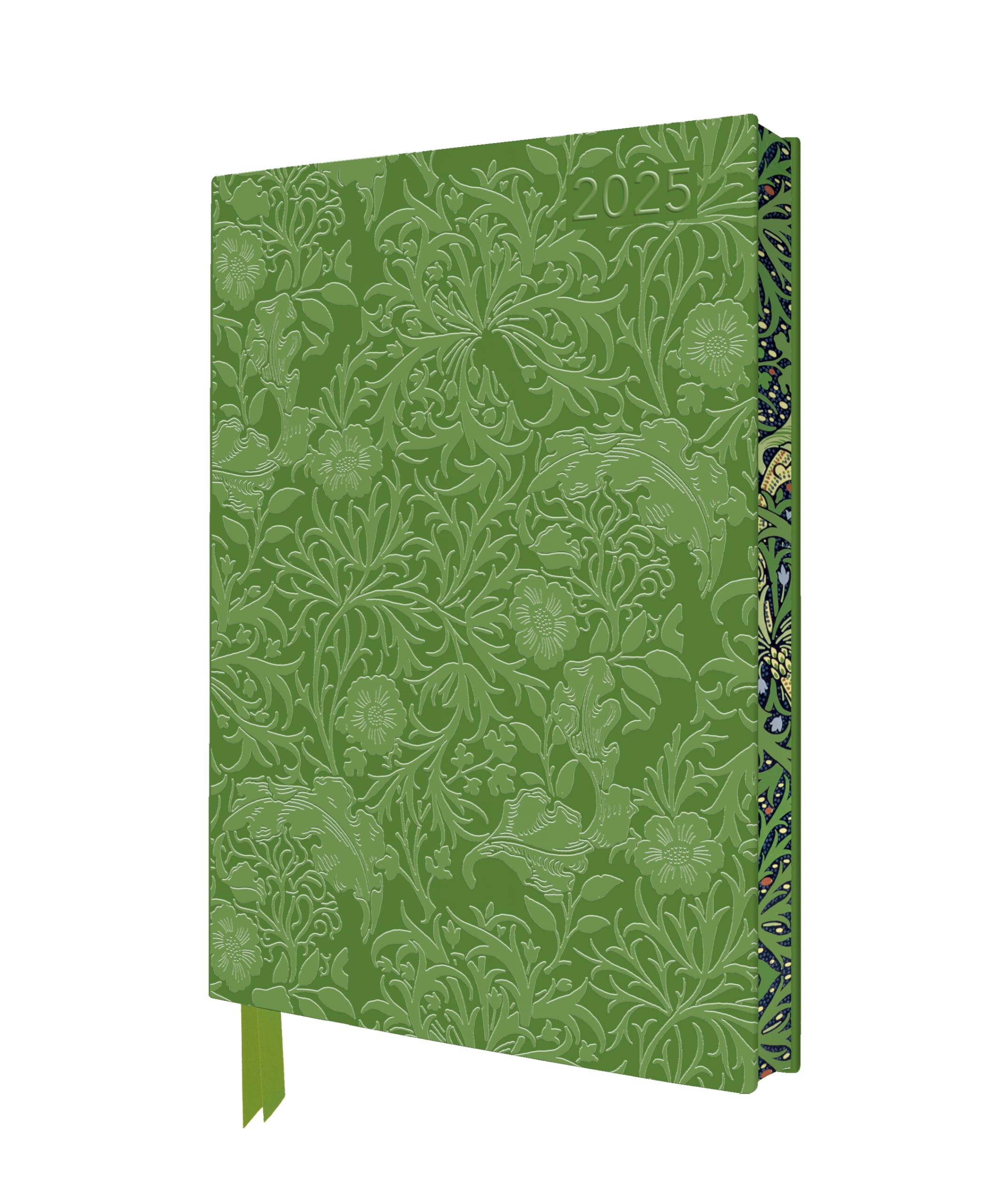 William Morris: Seaweed 2025 Artisan Art Vegan Leather Diary Planner Page to View with Notes,New