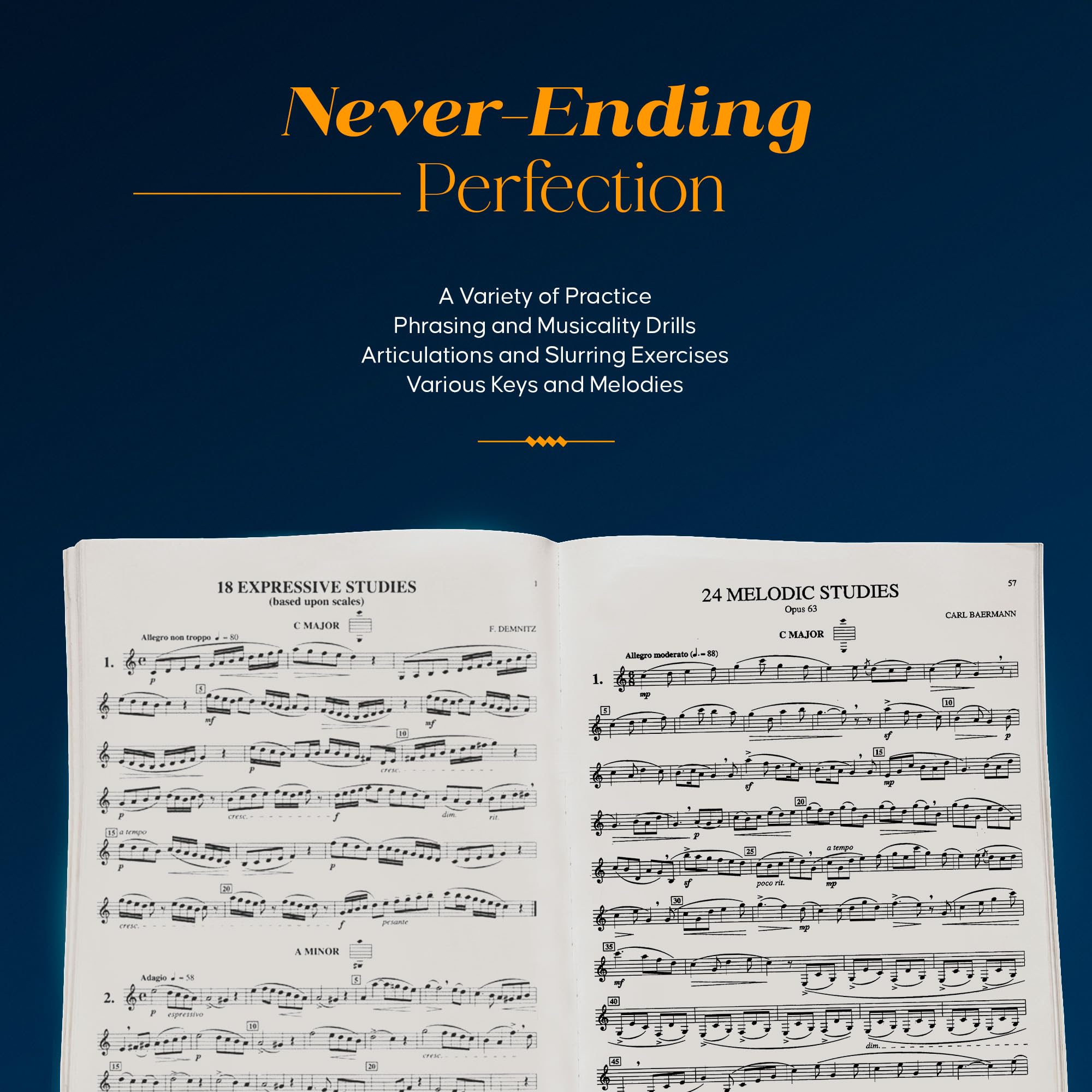 Melodious and Progressive Studies, Book 1, for Clarinet (B448),New