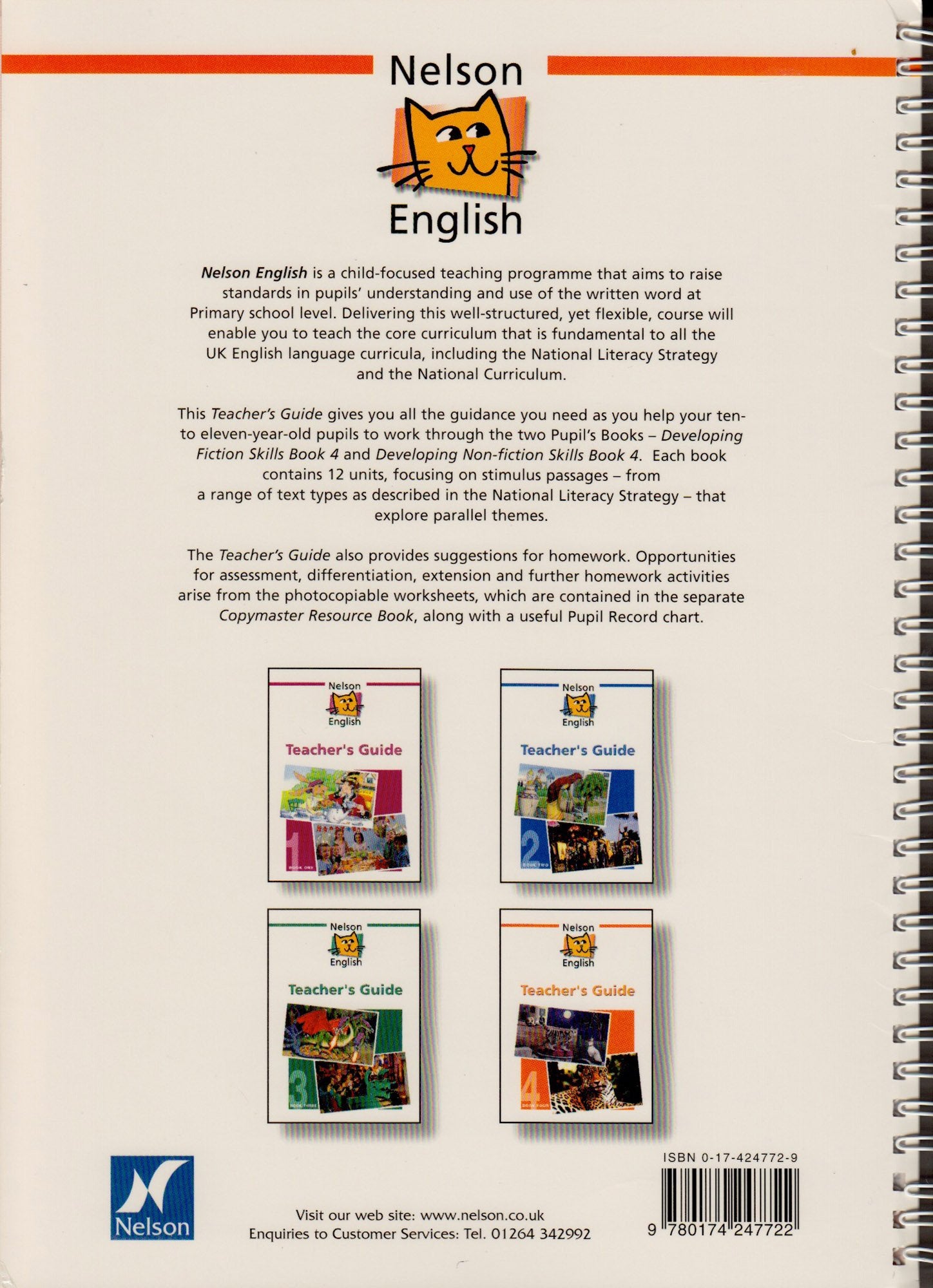 Nelson English Book 4 Teacher's Guide,Used
