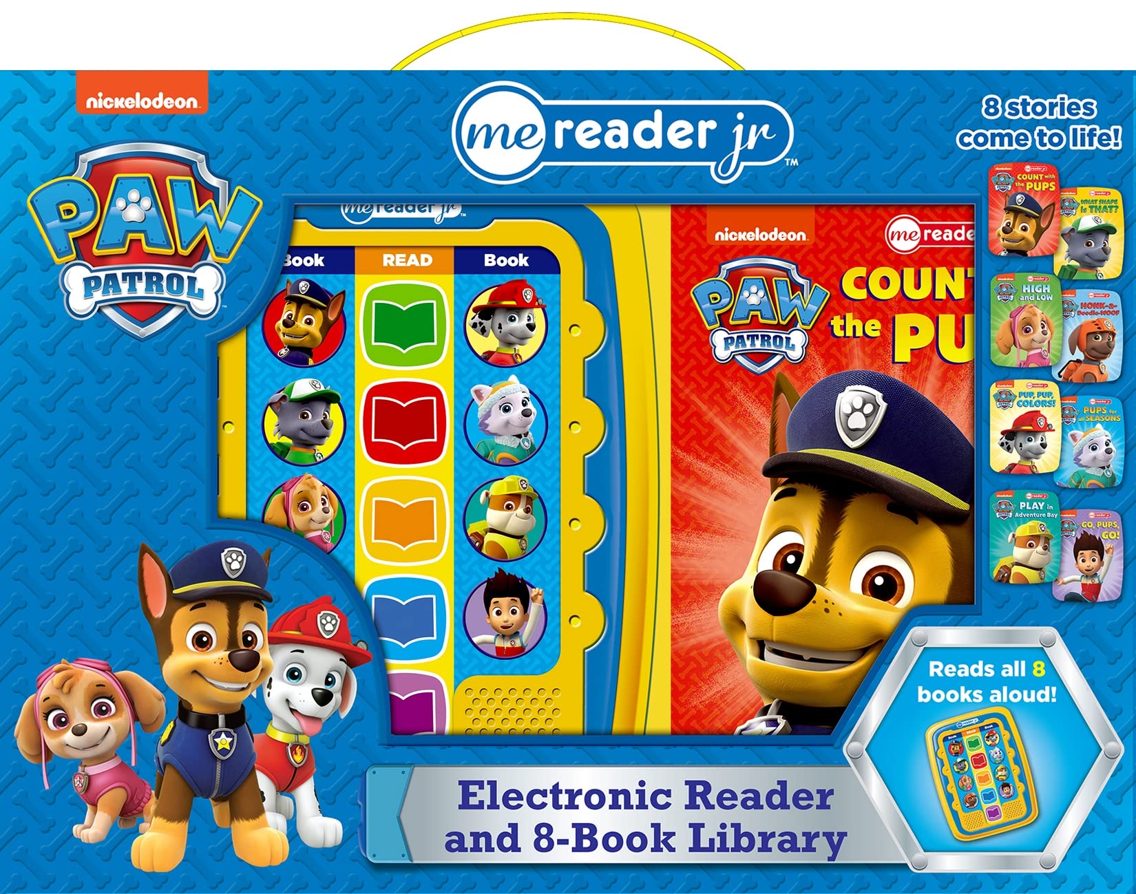 Nickelodeon PAW Patrol Chase, Skye, Marshall, and More!  Electronic Me Reader Jr. 8 Sound Book Library  PI Kids,Used