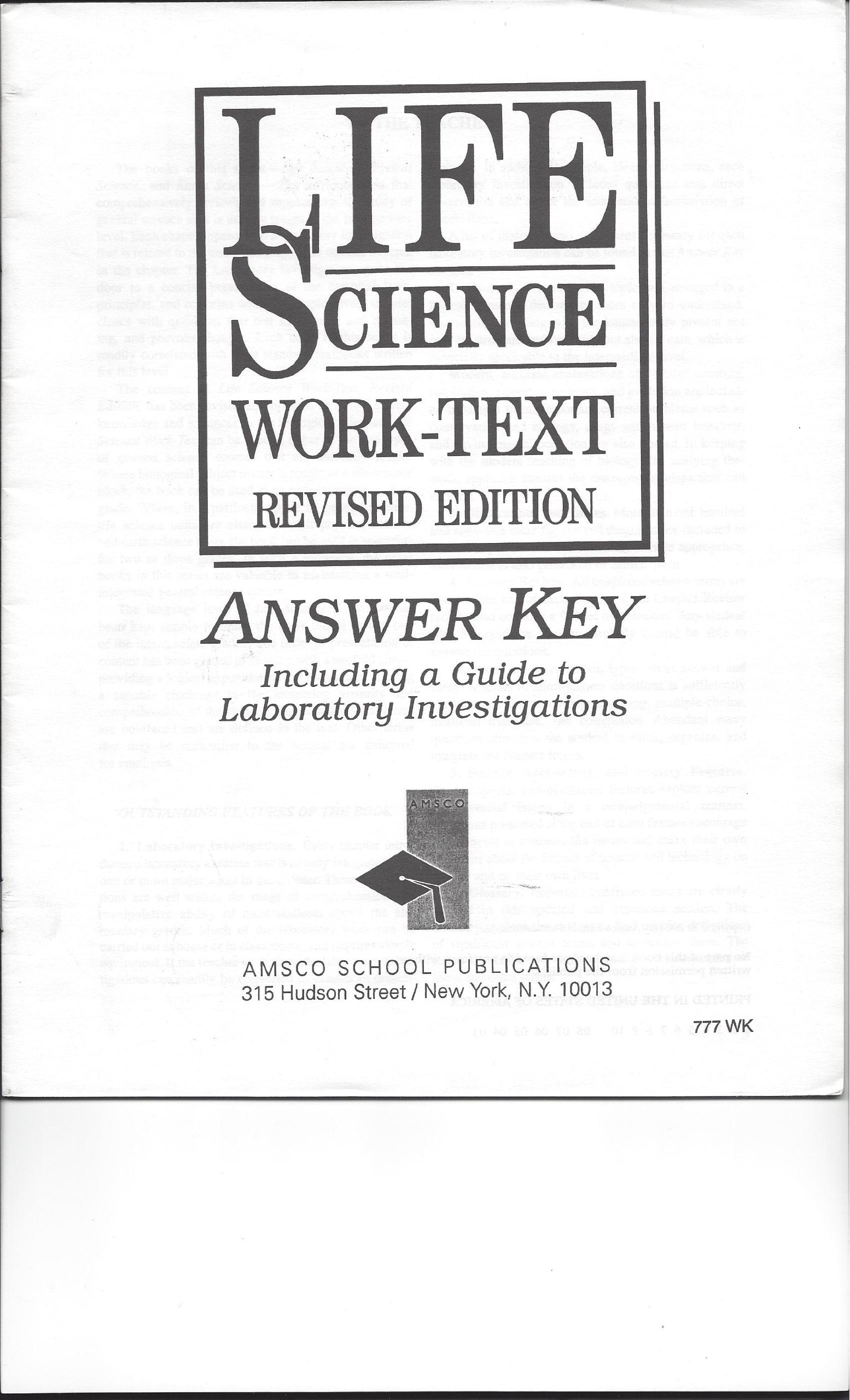 Life Science WorkText: Revised Edition R 777,Used