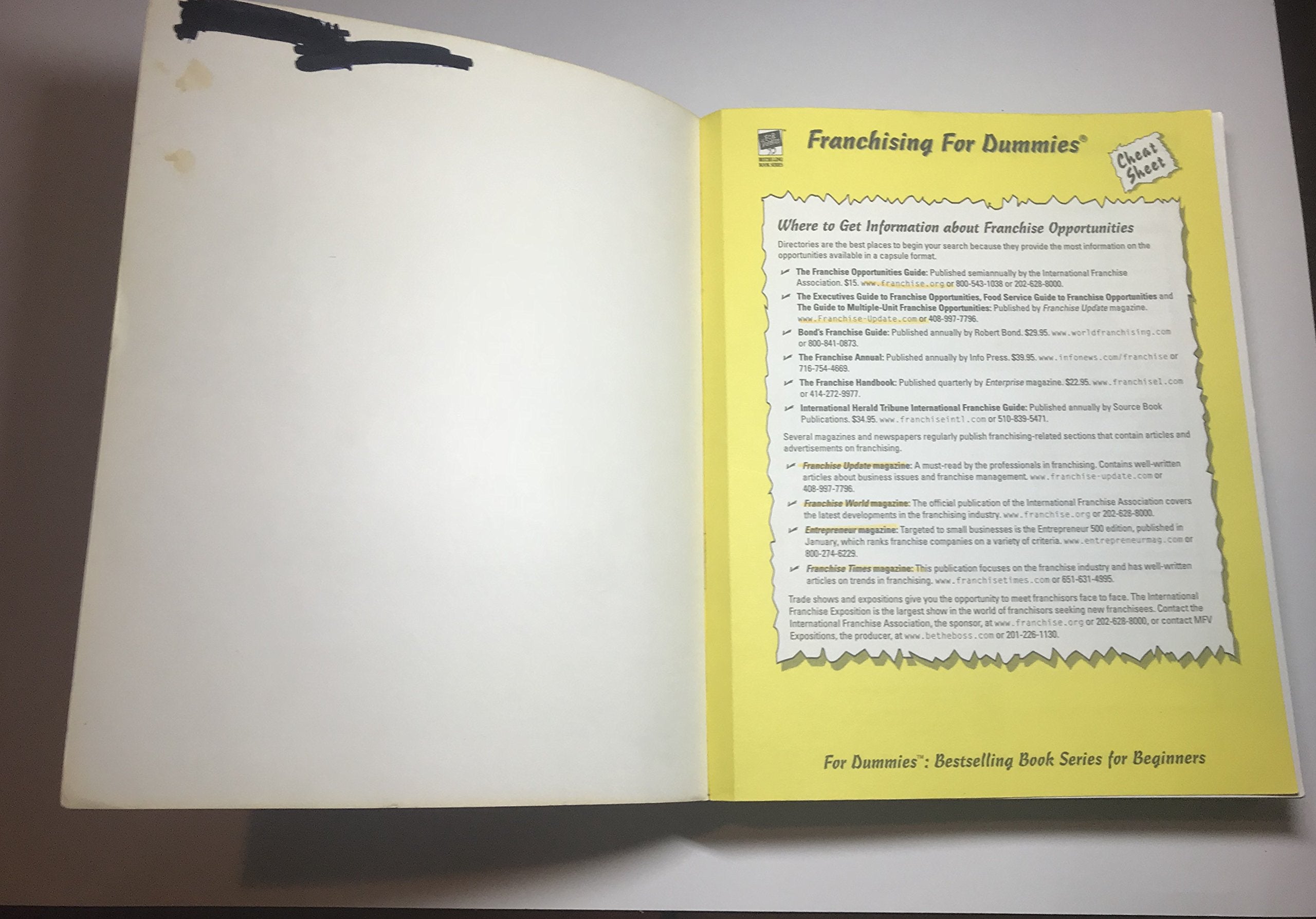 Franchising For Dummies,New
