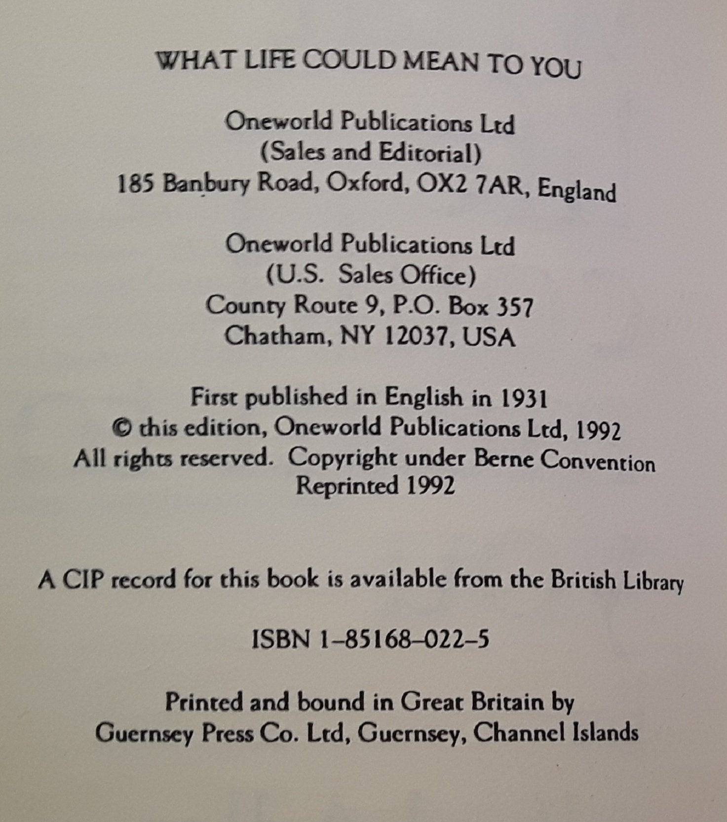 What Life Could Mean to You,Used