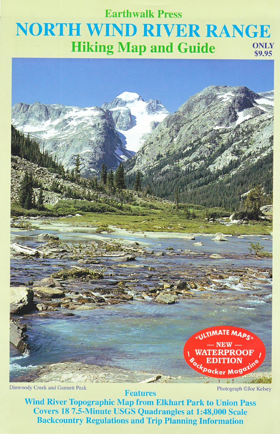 Northern Wind River Range Hikng Map,Used