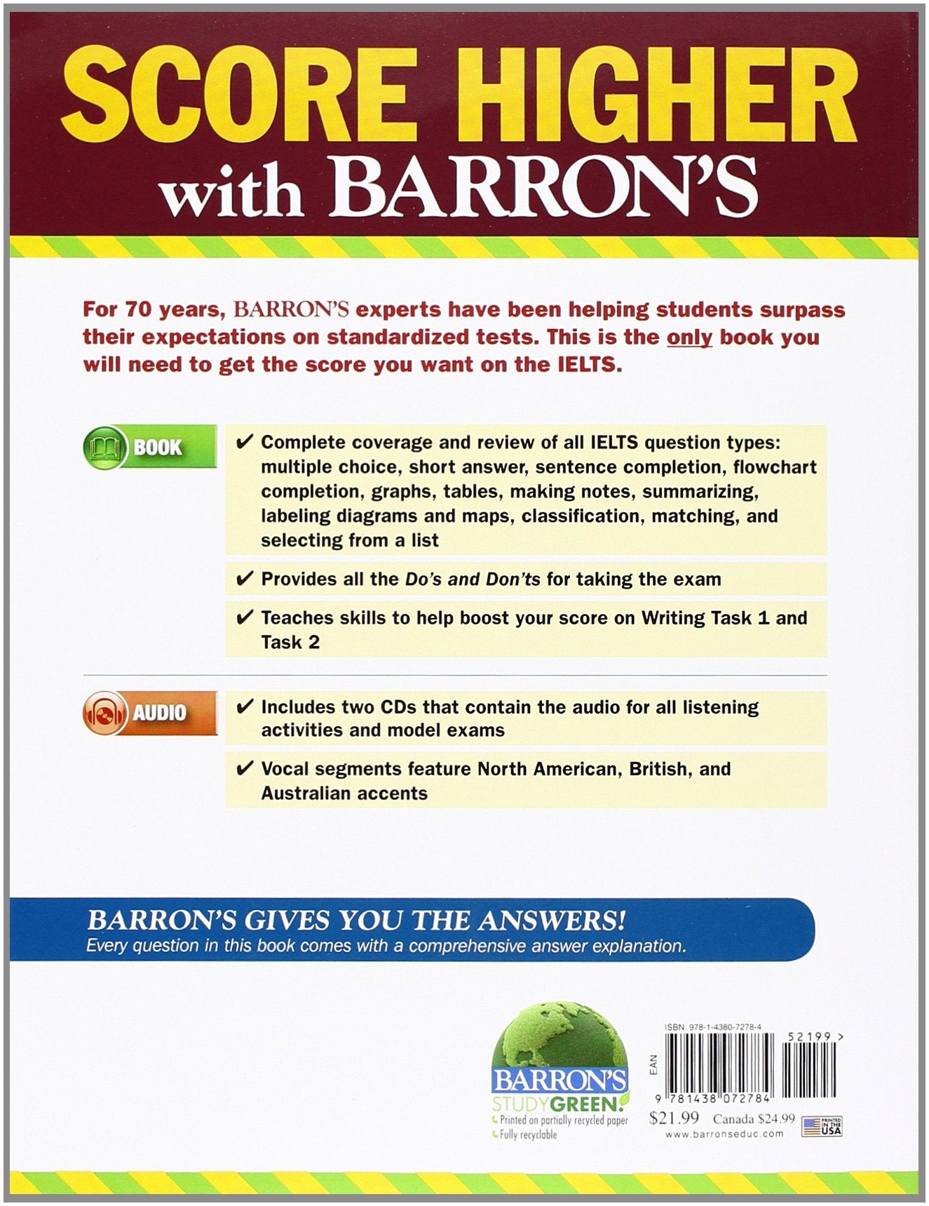 Barron's IELTS (Books & CDs) 2nd Edition,Used