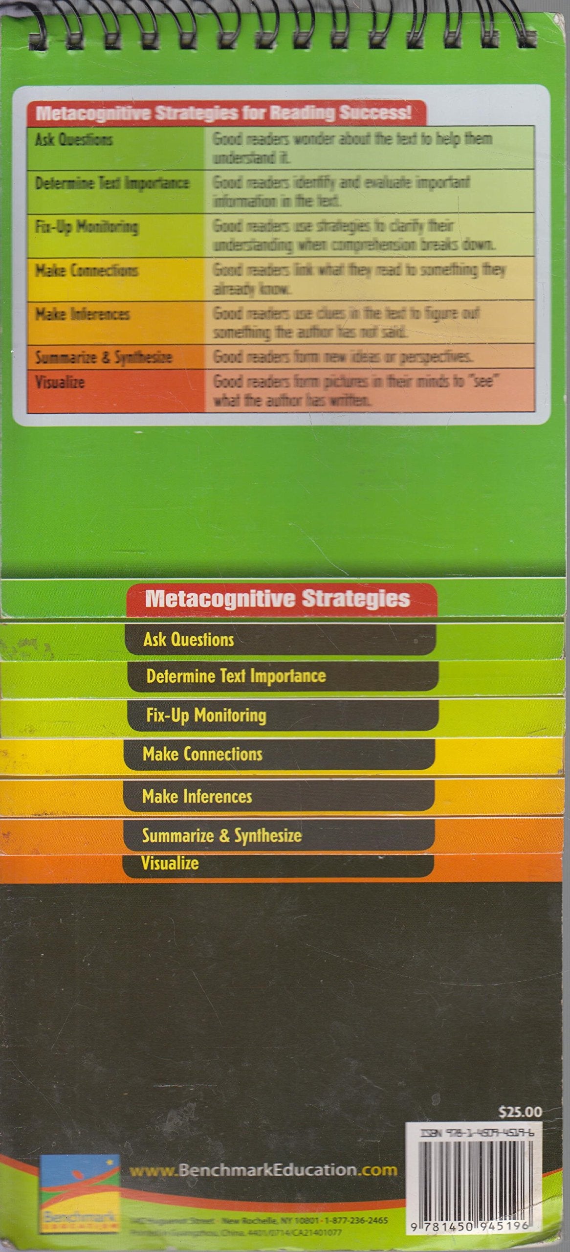 Assessment Checklists for Metacognitive & Comprehension Strategy Development, and Responsive Prompts for Metacognitive & Compreh,Used