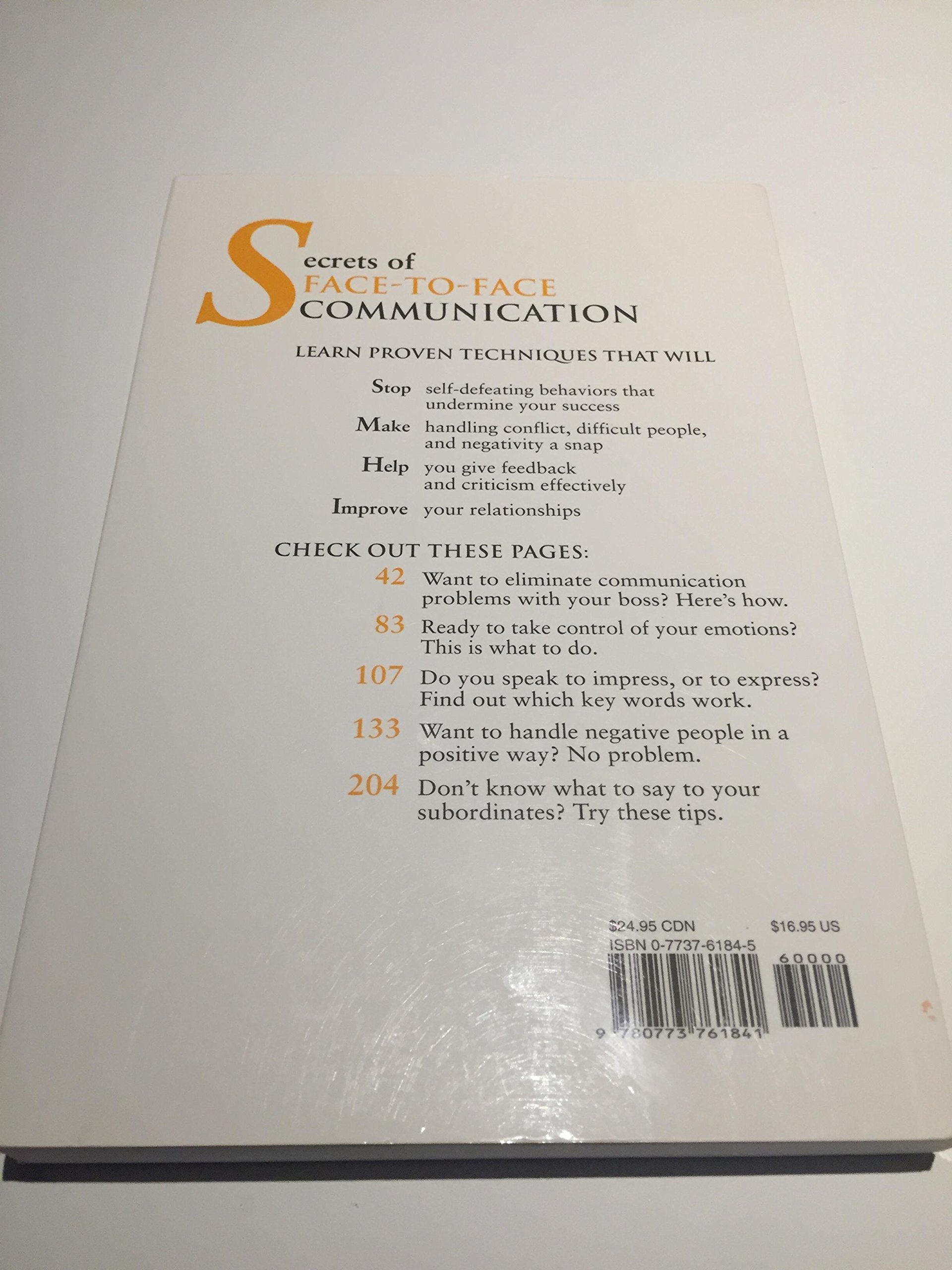 Secrets of Face to Face Communication: How to Communicate With Power,Used