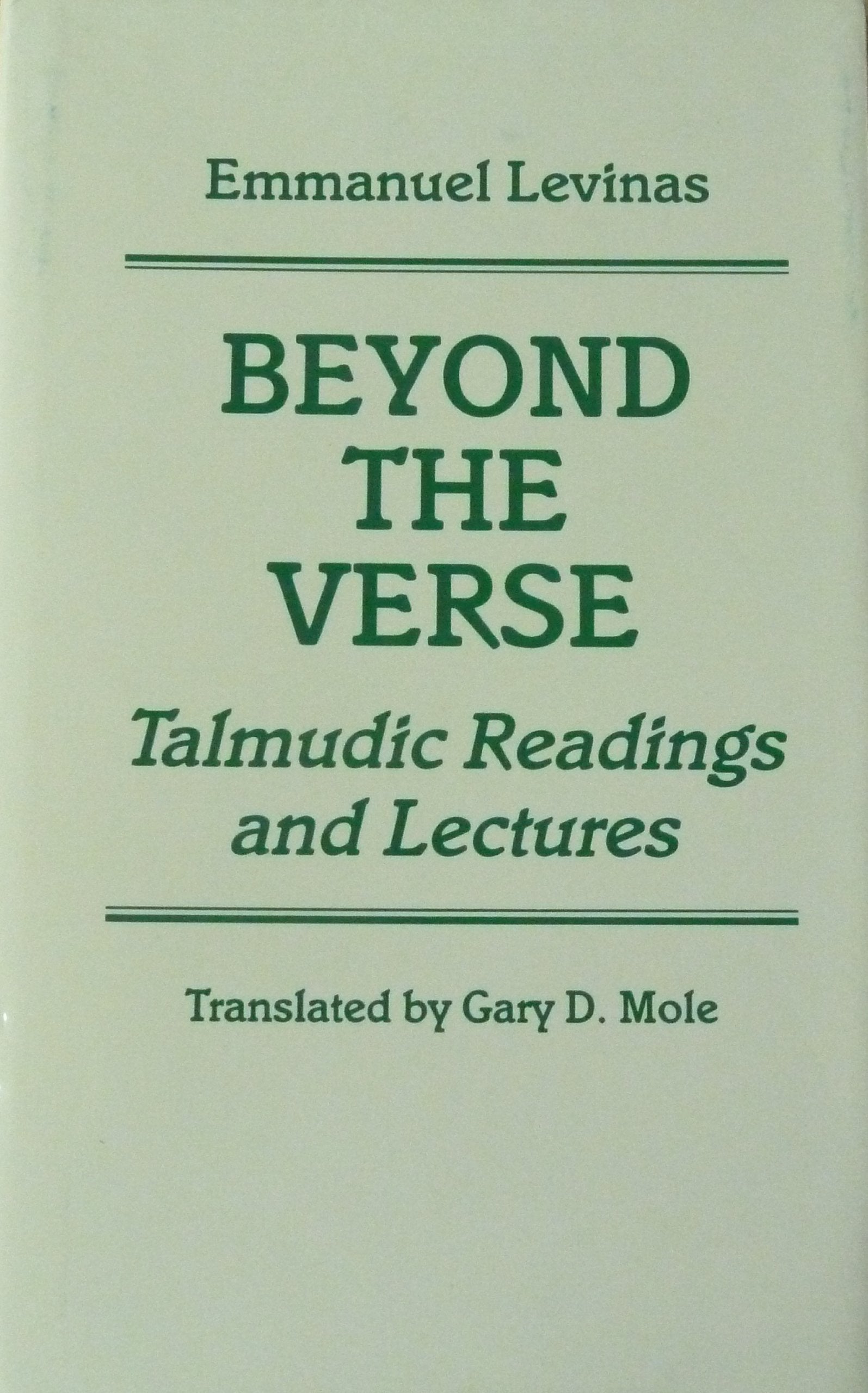 Beyond the Verse: Talmudic Readings and Lectures,Used