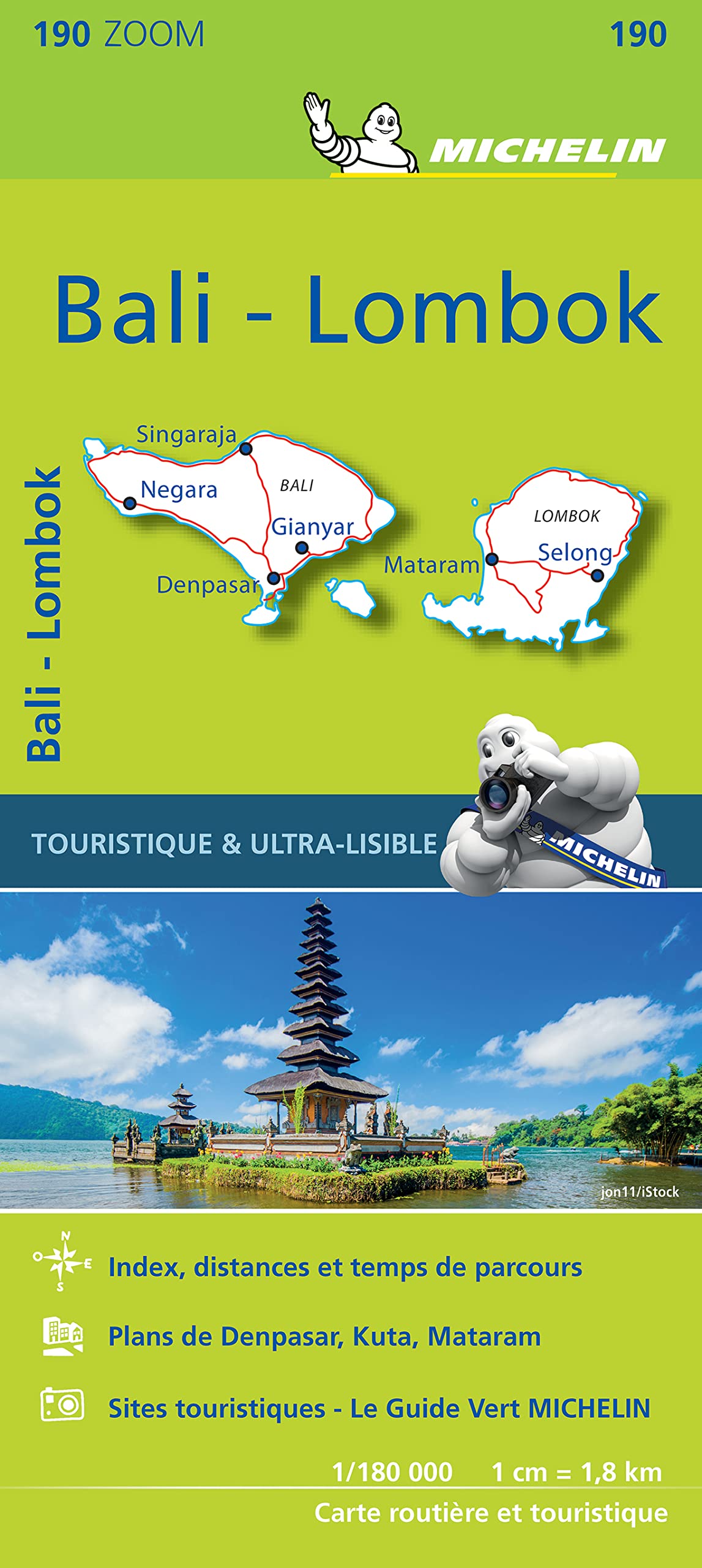 Michelin Bali: Lombok Road and Tourist ZOOM Map 190,Used