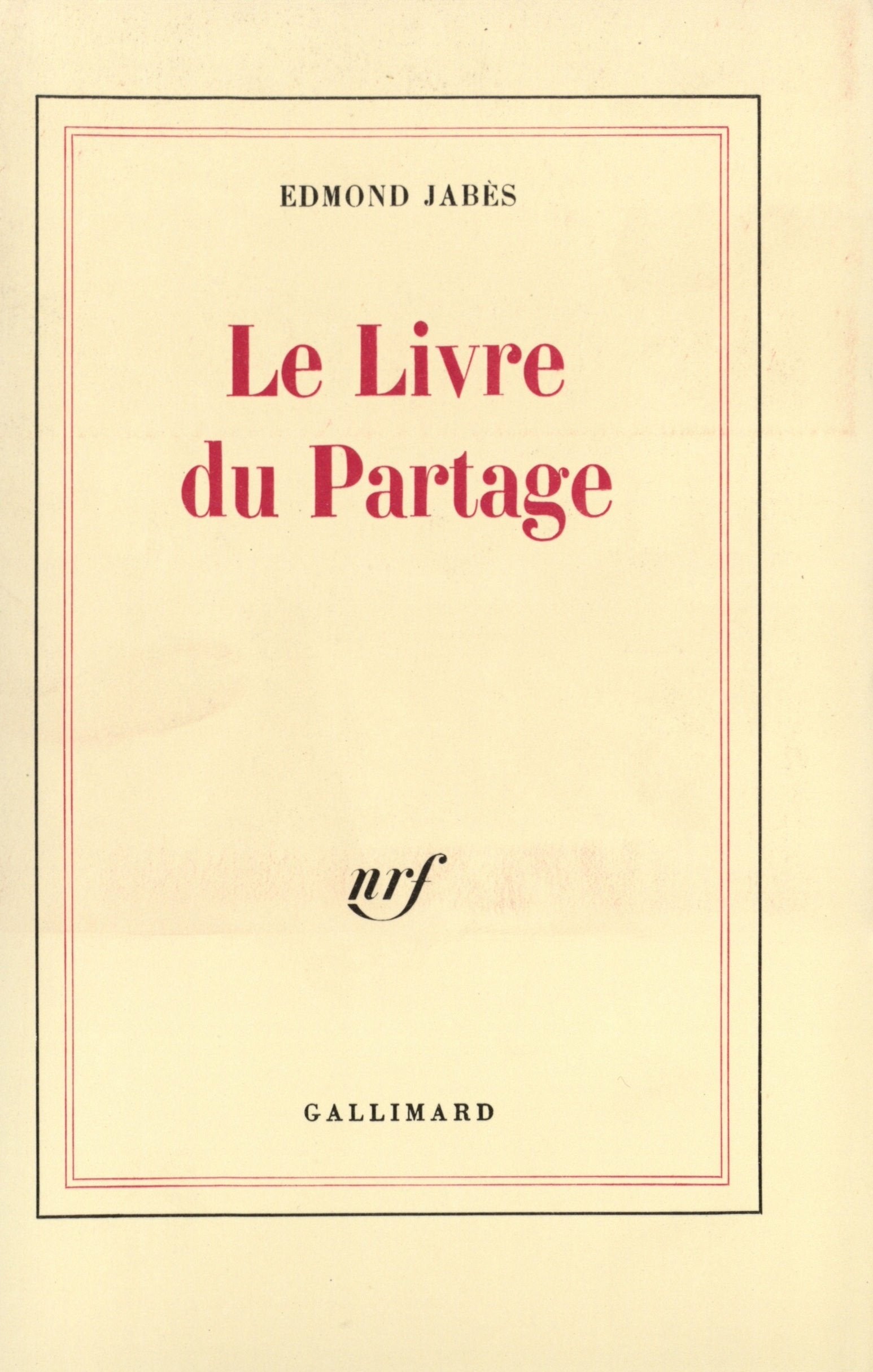 Le Livre du Partage,Used