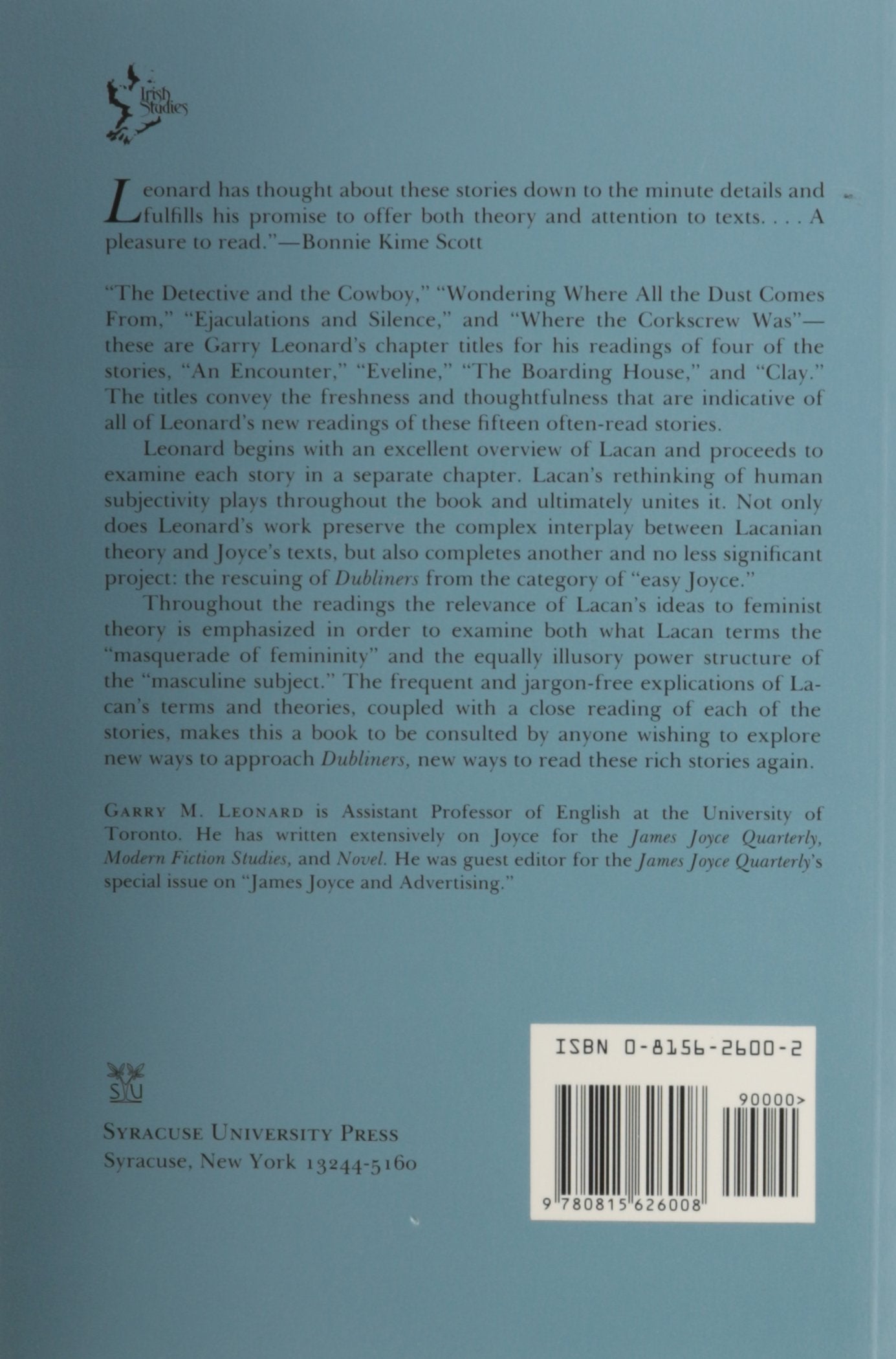 Reading Dubliners Again: A Lacanian Perspective (Irish Studies),Used