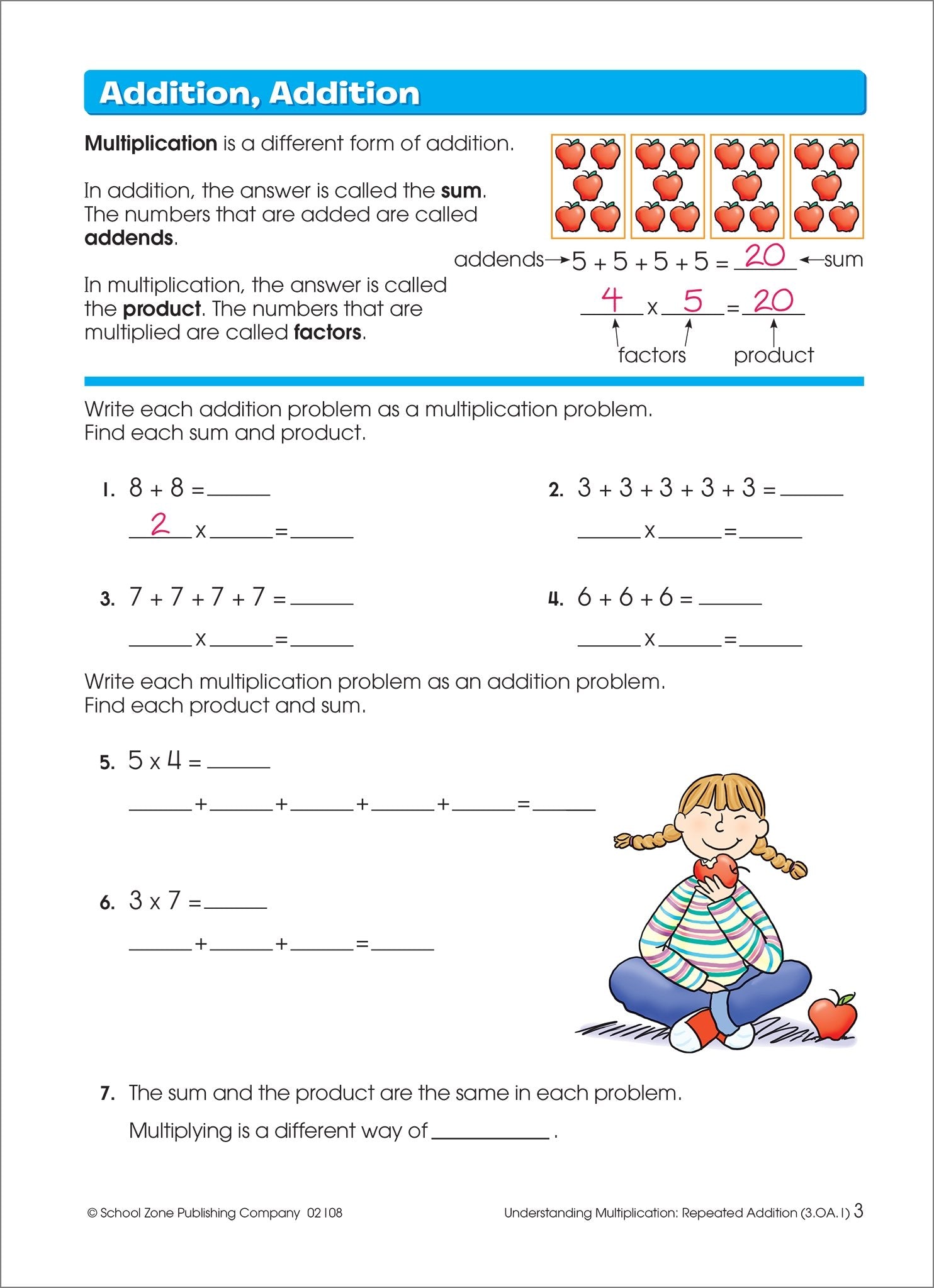 School Zone Multiplication Facts Made Easy Workbook 32 Pages, Ages 8 To 10, 3Rd Grade, 4Th Grade, Multiplication Tables, Fac,Used