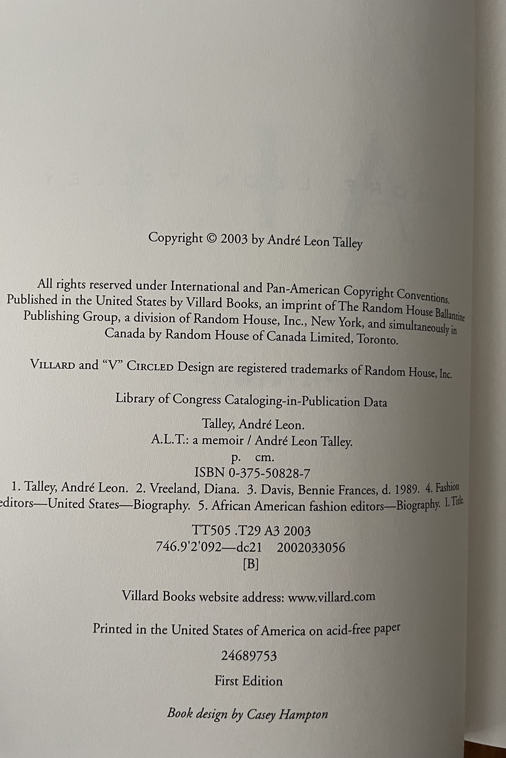 A.L.T.: A Memoir,New