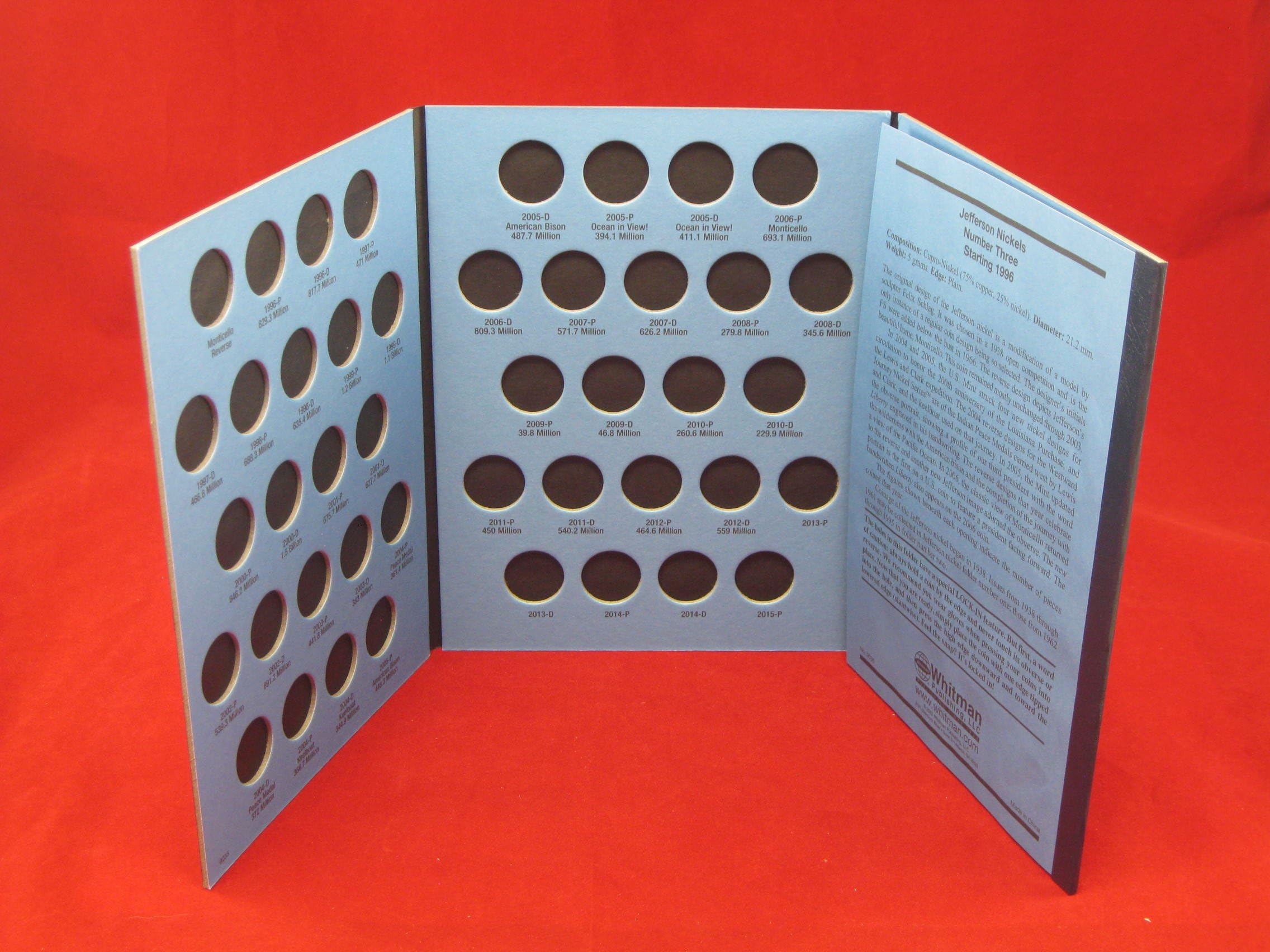 Jefferson Nickels Folder Starting 1996 (Official Whitman Coin Folder)-used