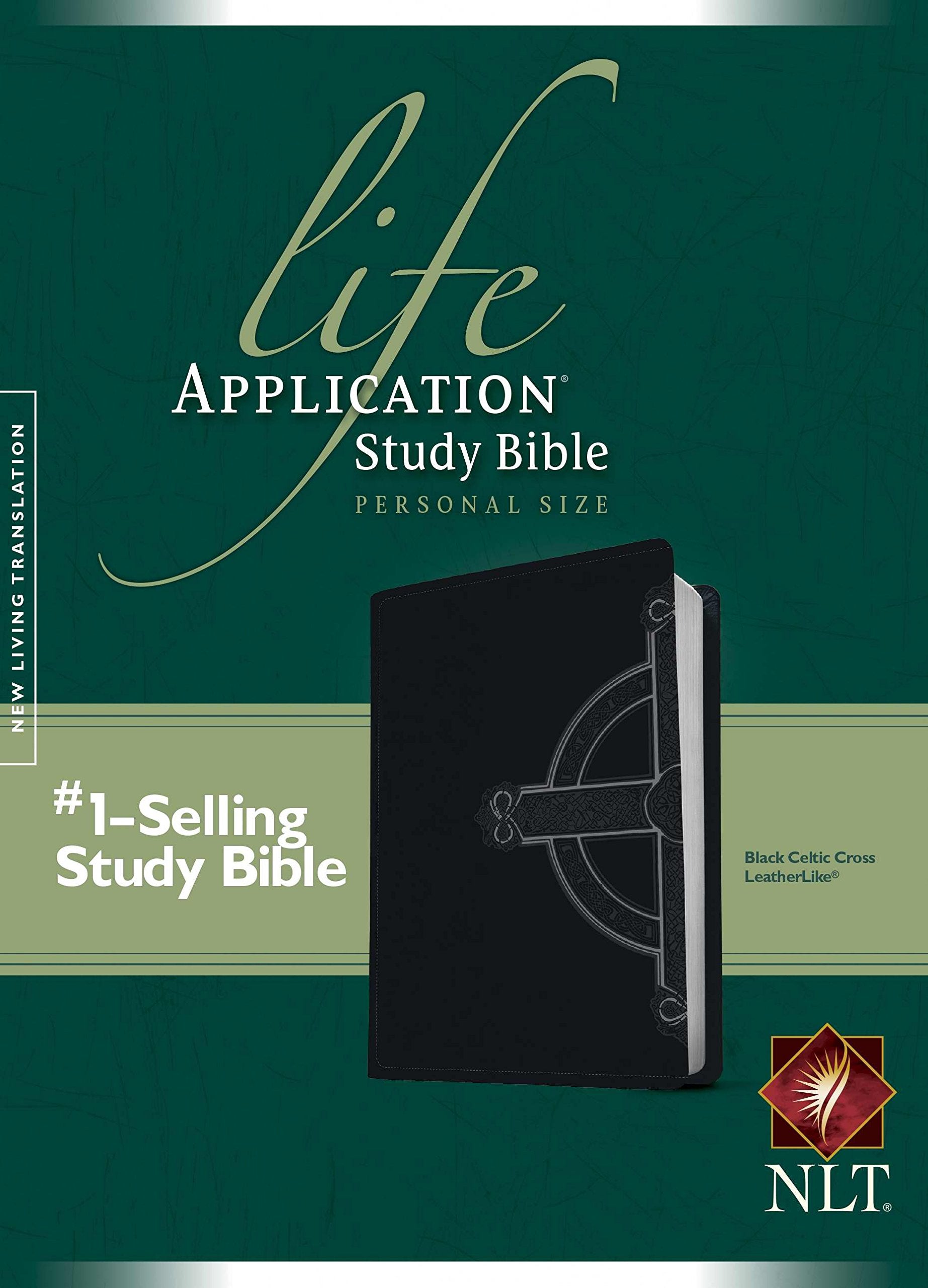 NLT Life Application Study Bible, Second Edition, Personal Size, Celtic Cross Edition (LeatherLike, Black),Used