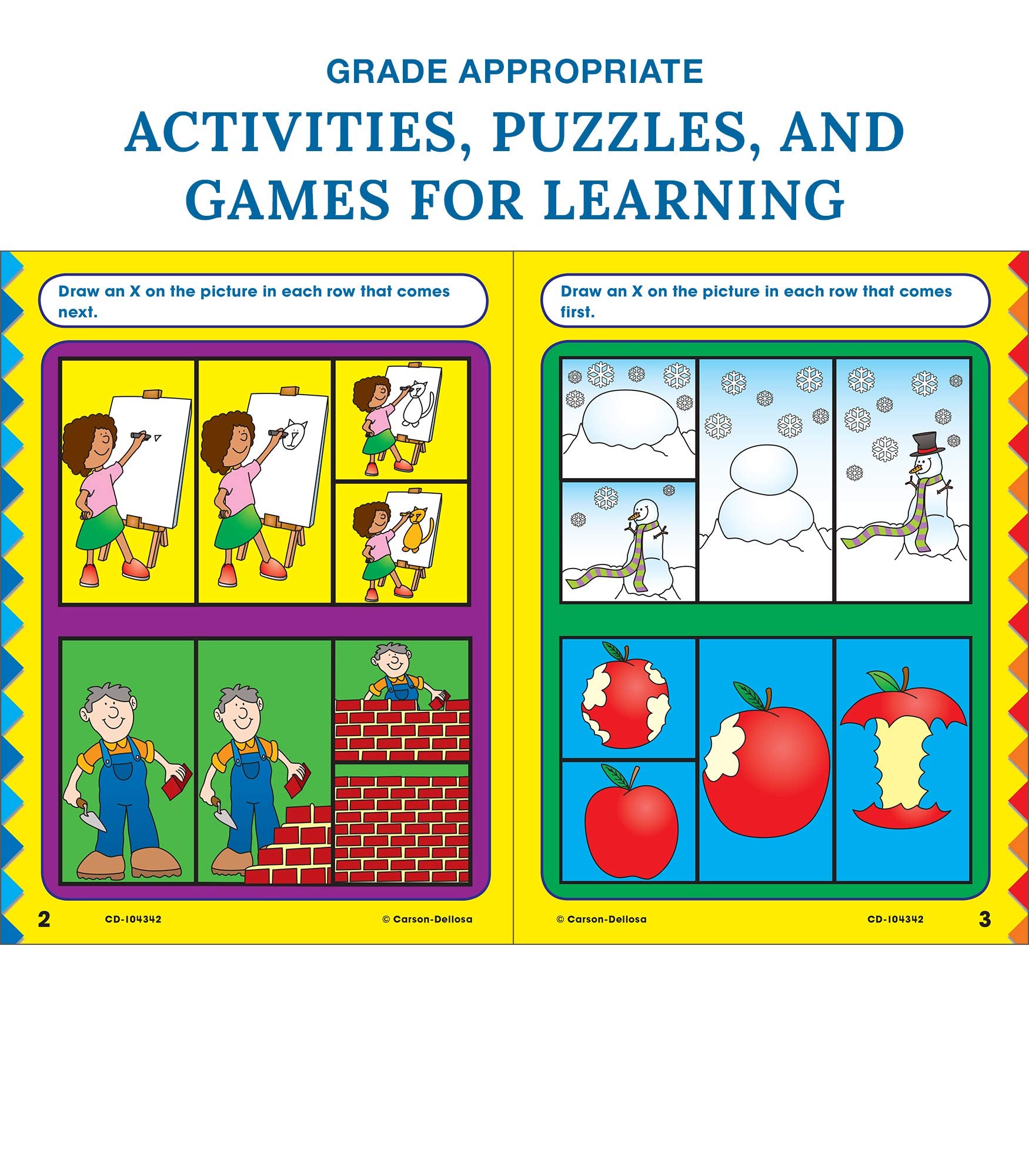 Carson Dellosa Beginning Reading WorkbookKindergarten Early Reader Phonics Practice With Stickers, Incentive Chart, Puzzles, Co,Used