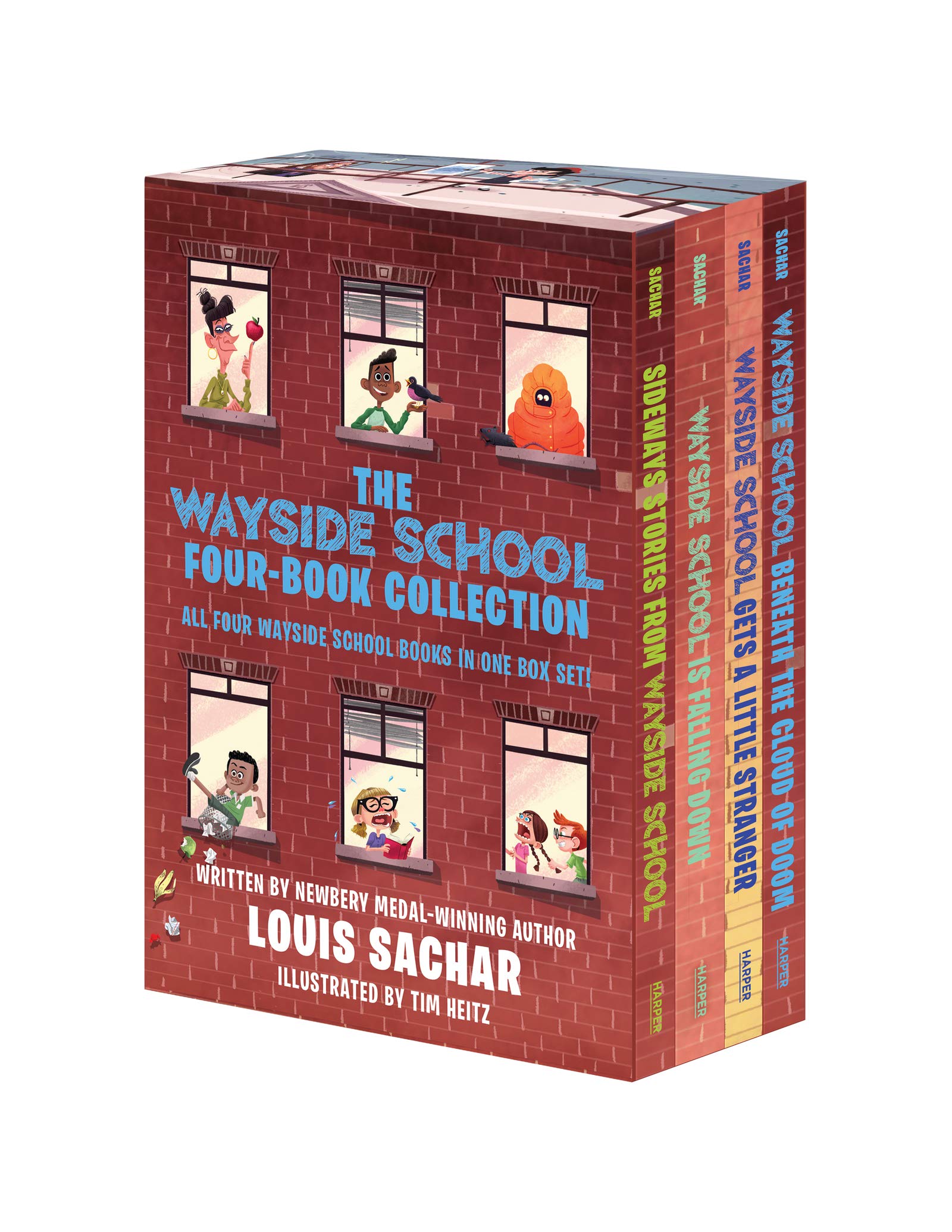 The Wayside School 4Book Box Set: Sideways Stories From Wayside School, Wayside School Is Falling Down, Wayside School Gets A L,New