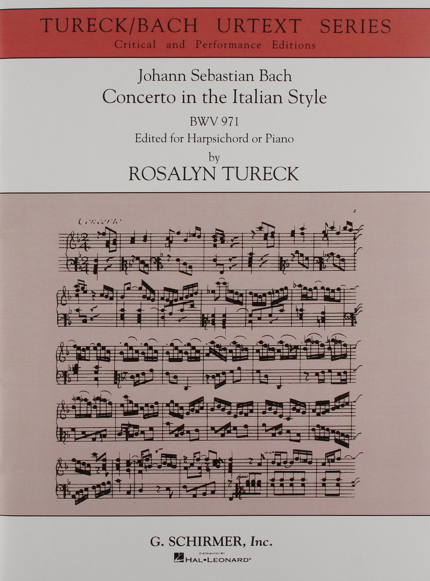 Concerto in the Italian Style (Urtext Edition): Harpsichord or Piano Solo,New