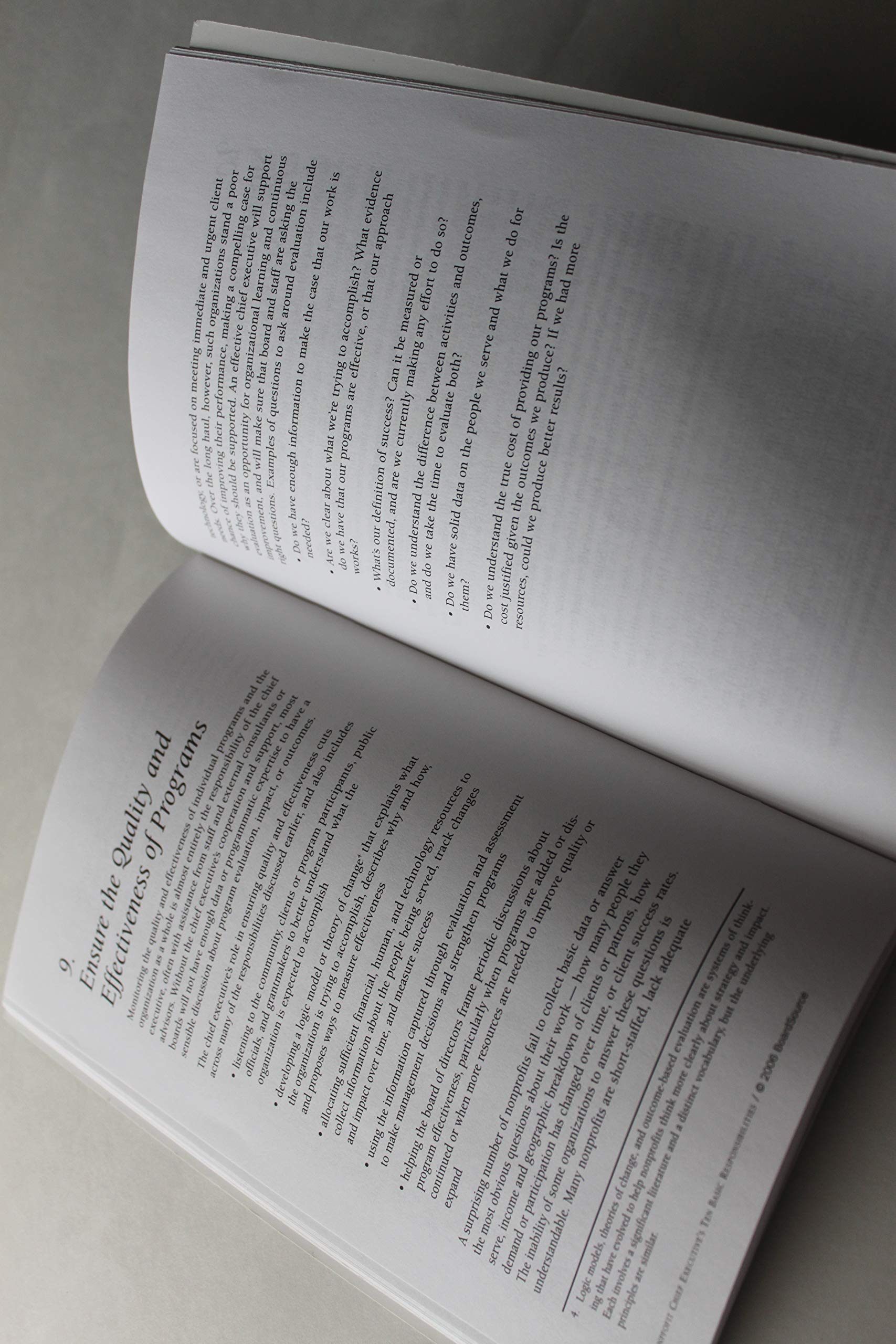 The Nonprofit Chief Executive's Ten Basic Responsibilities,Used
