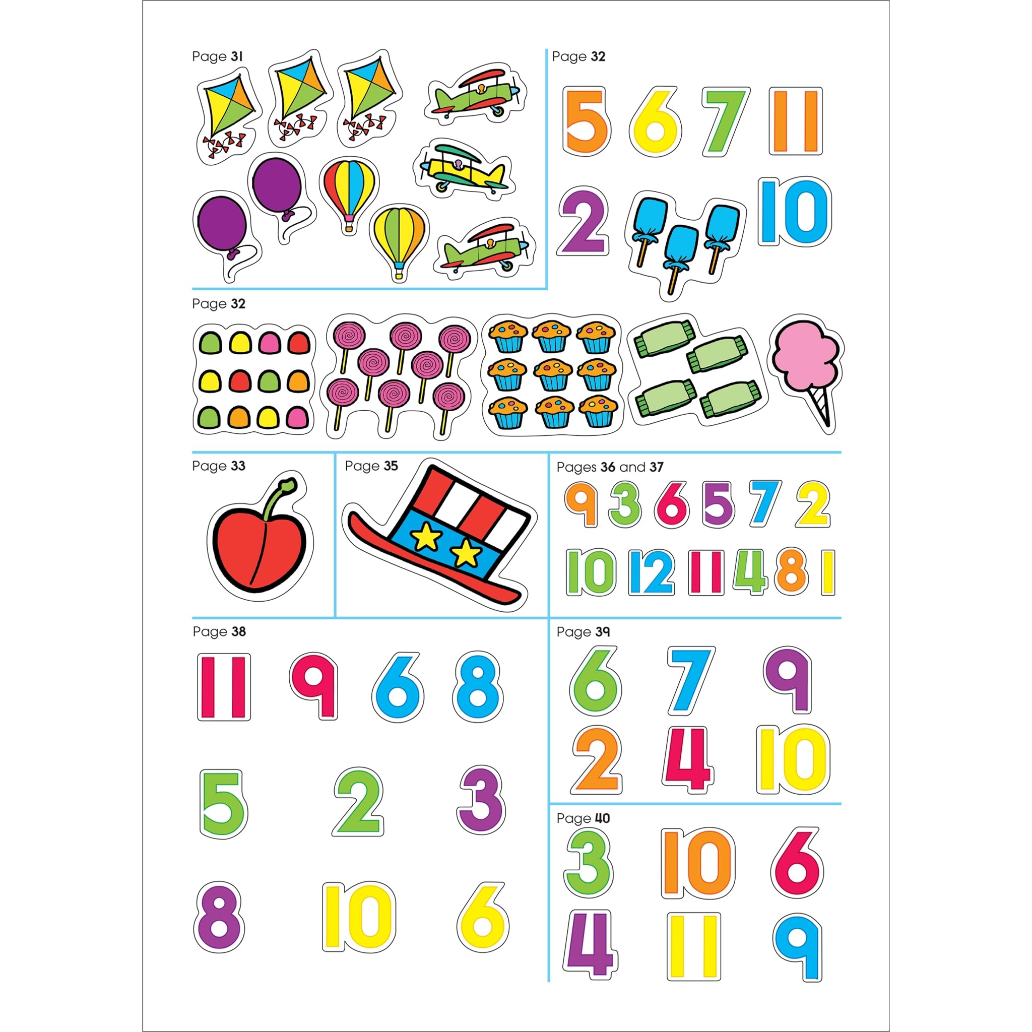 School Zone Math Stickers Workbook 64 Pages, Ages 3 to 6, Preschool to Kindergarten, 426 Stickers, Counting, Numbers 112, T,New
