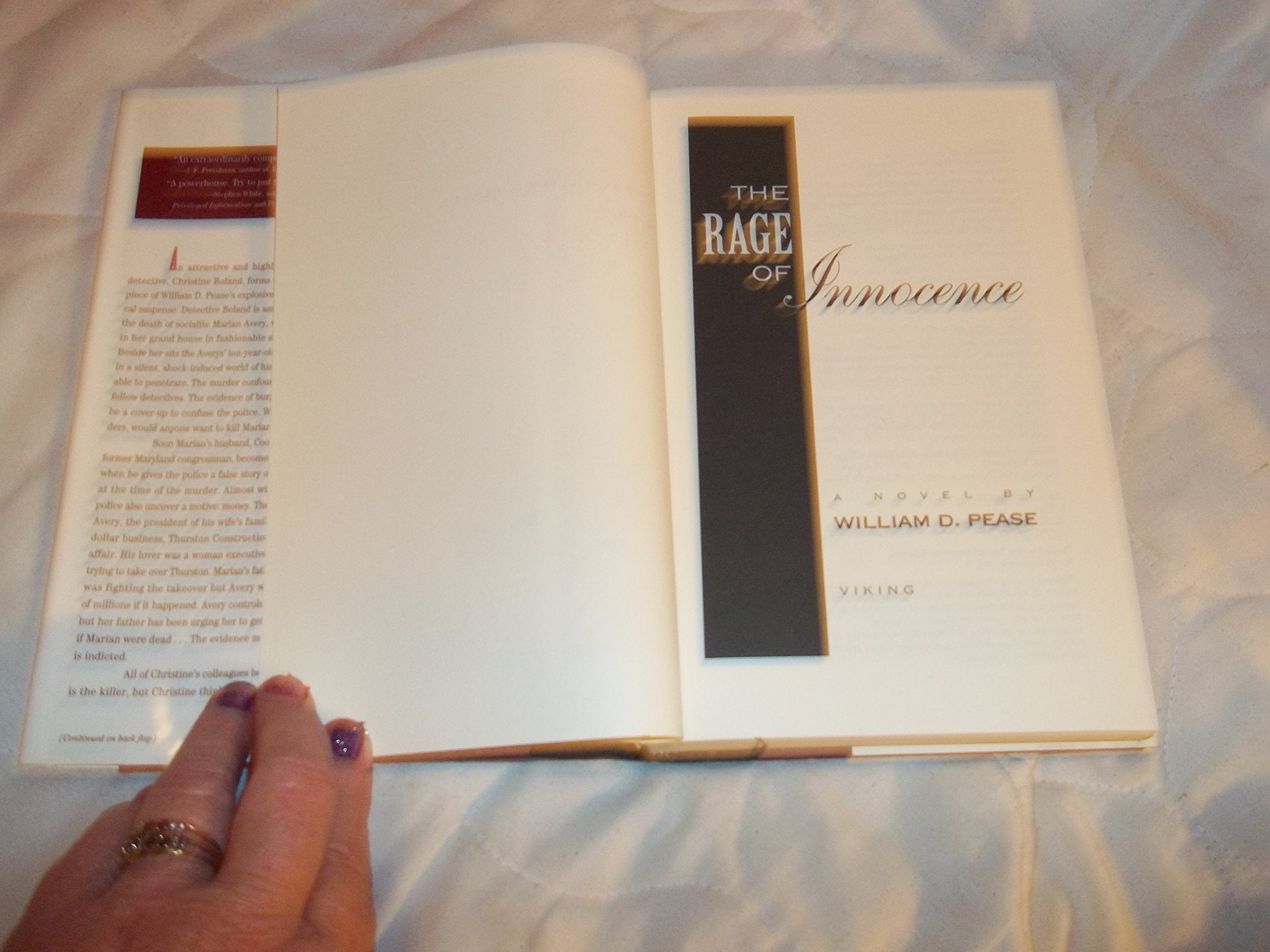 The Rage of Innocence: A Novel,Used