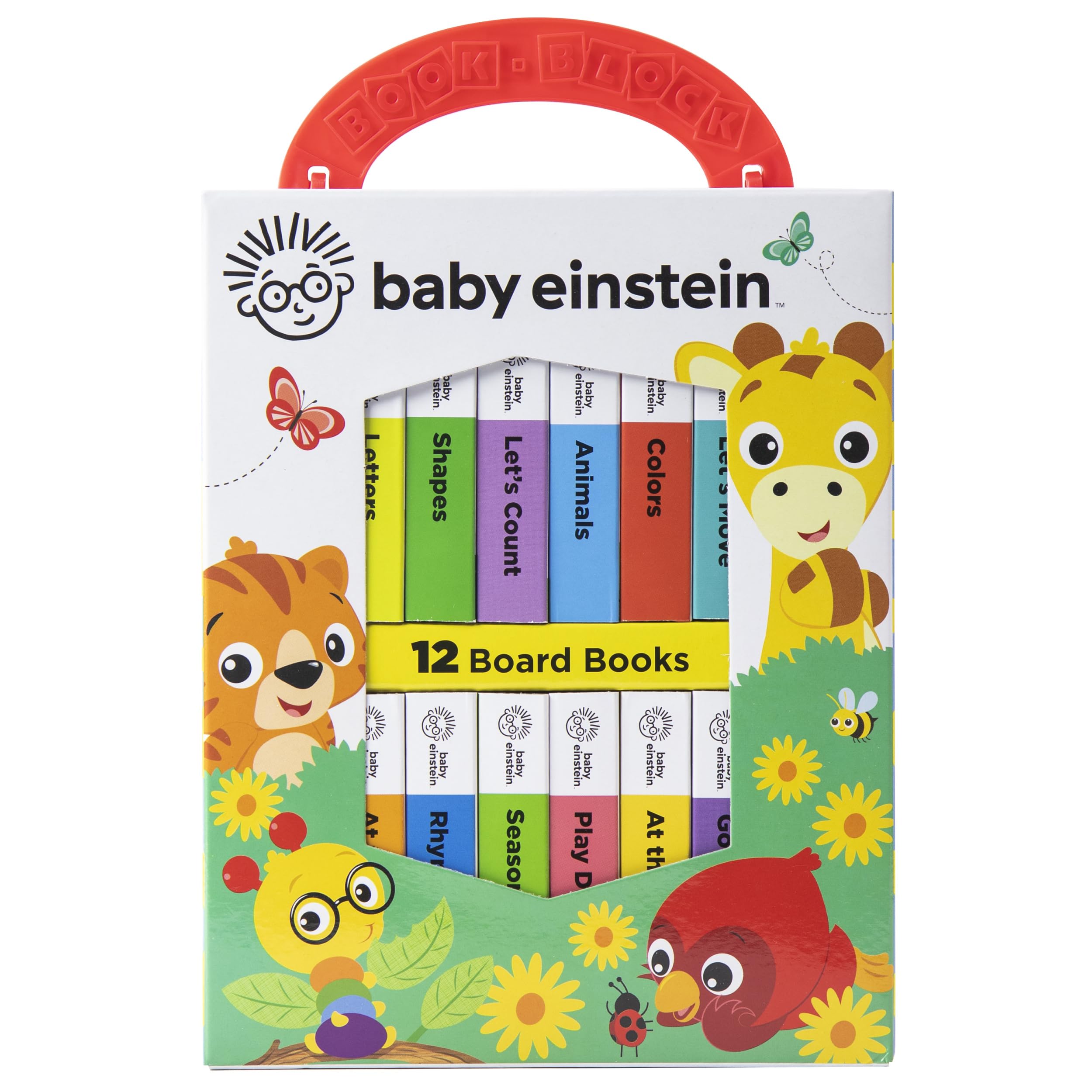 Baby Einstein My First Library Board Book Block 12Book Set First Words, Alphabet, Numbers, and More! PI Kids