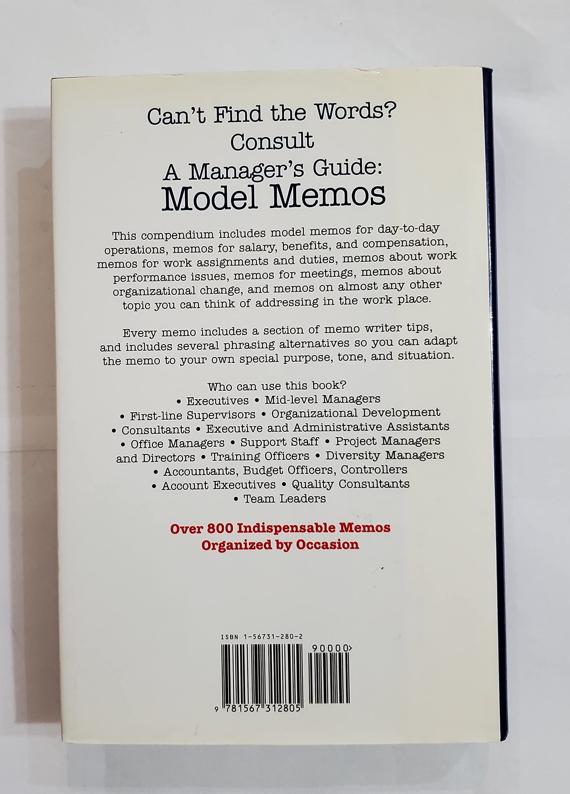 A Manager's Guide: Model Memos,Used