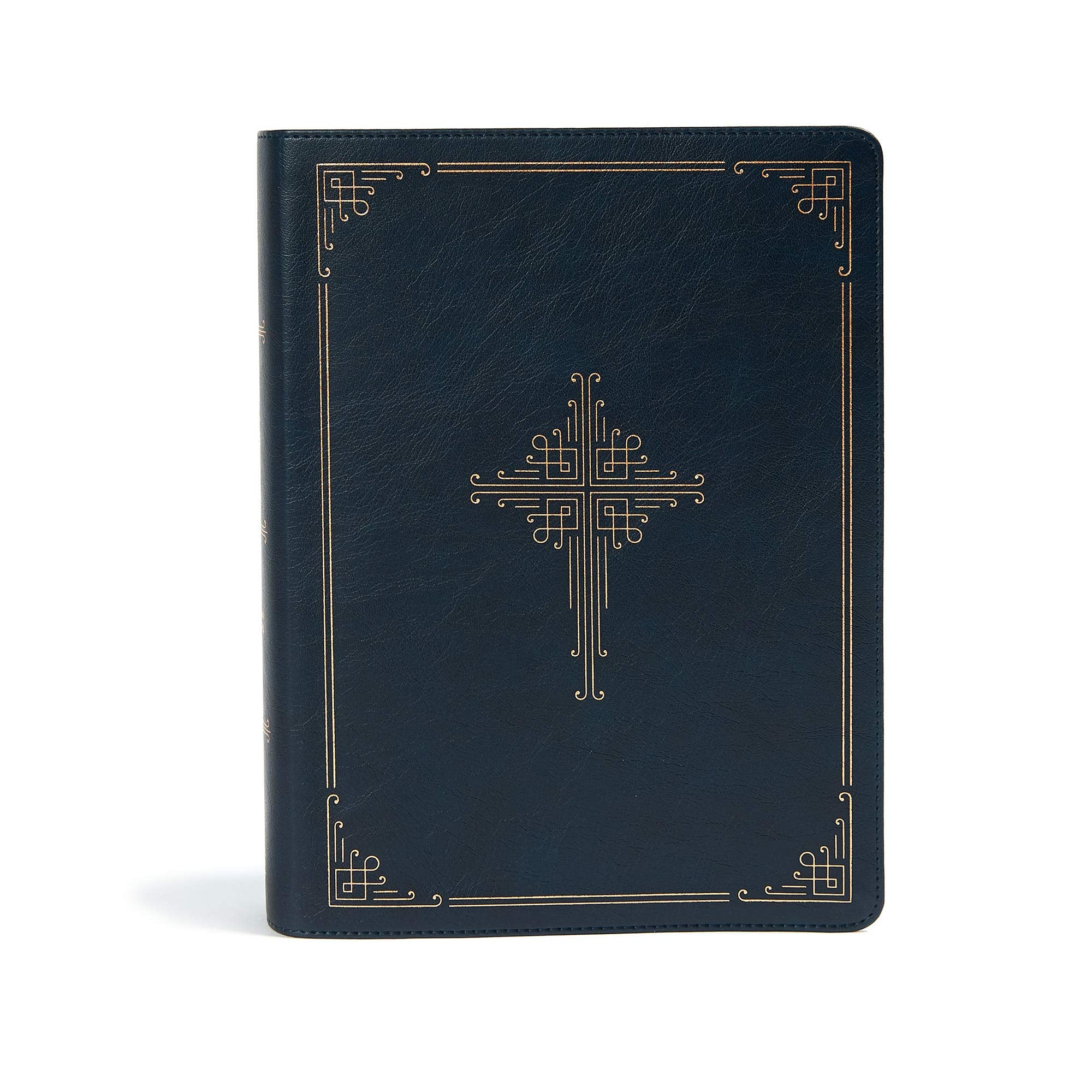 CSB Ancient Faith Study Bible, Navy LeatherTouch, Black Letter, Church Fathers, Study Note Commentary, Articles, Profiles, Easy,New