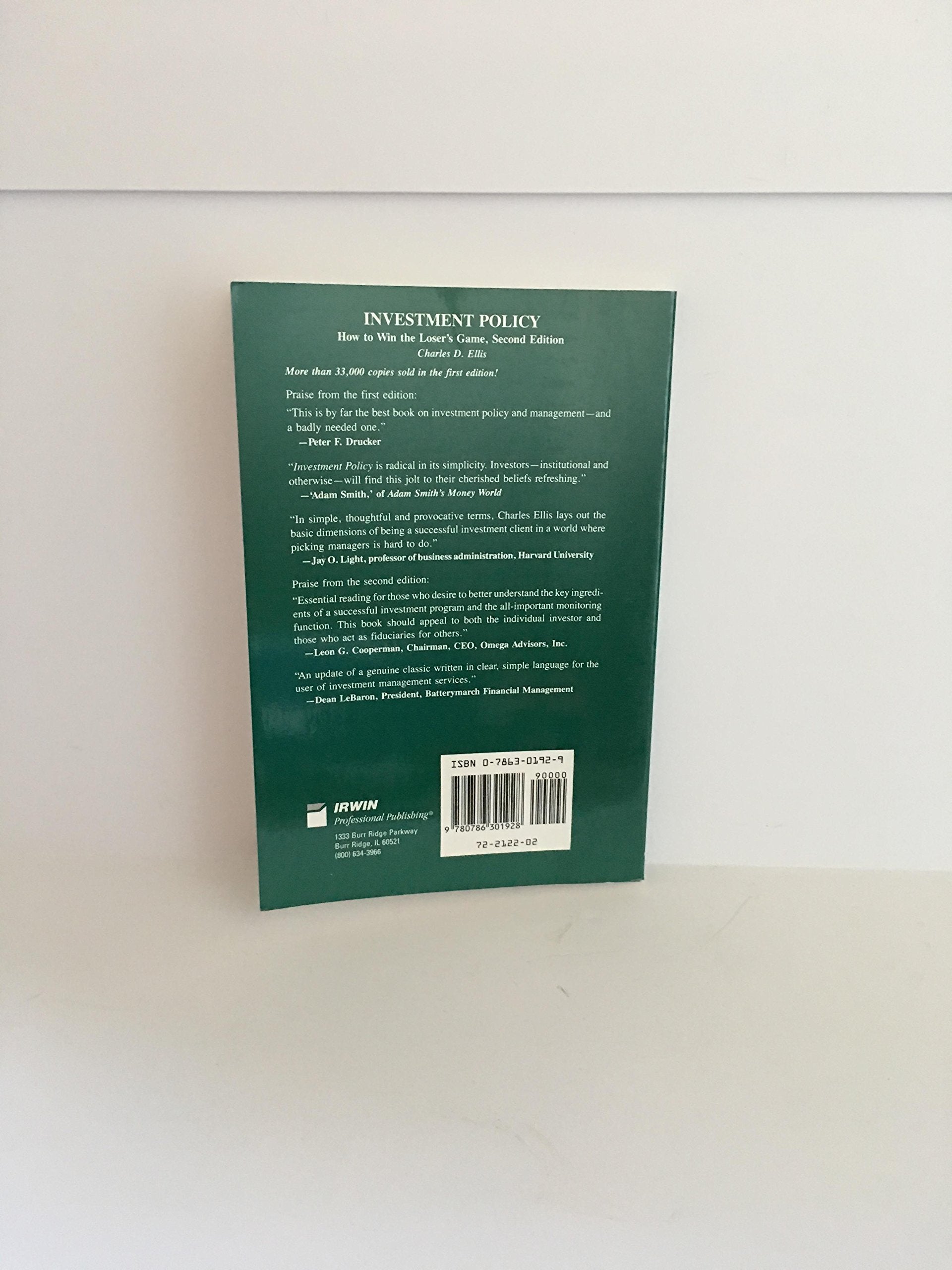 Invest Policy Reinhardt Spec Ed Ppr,Used