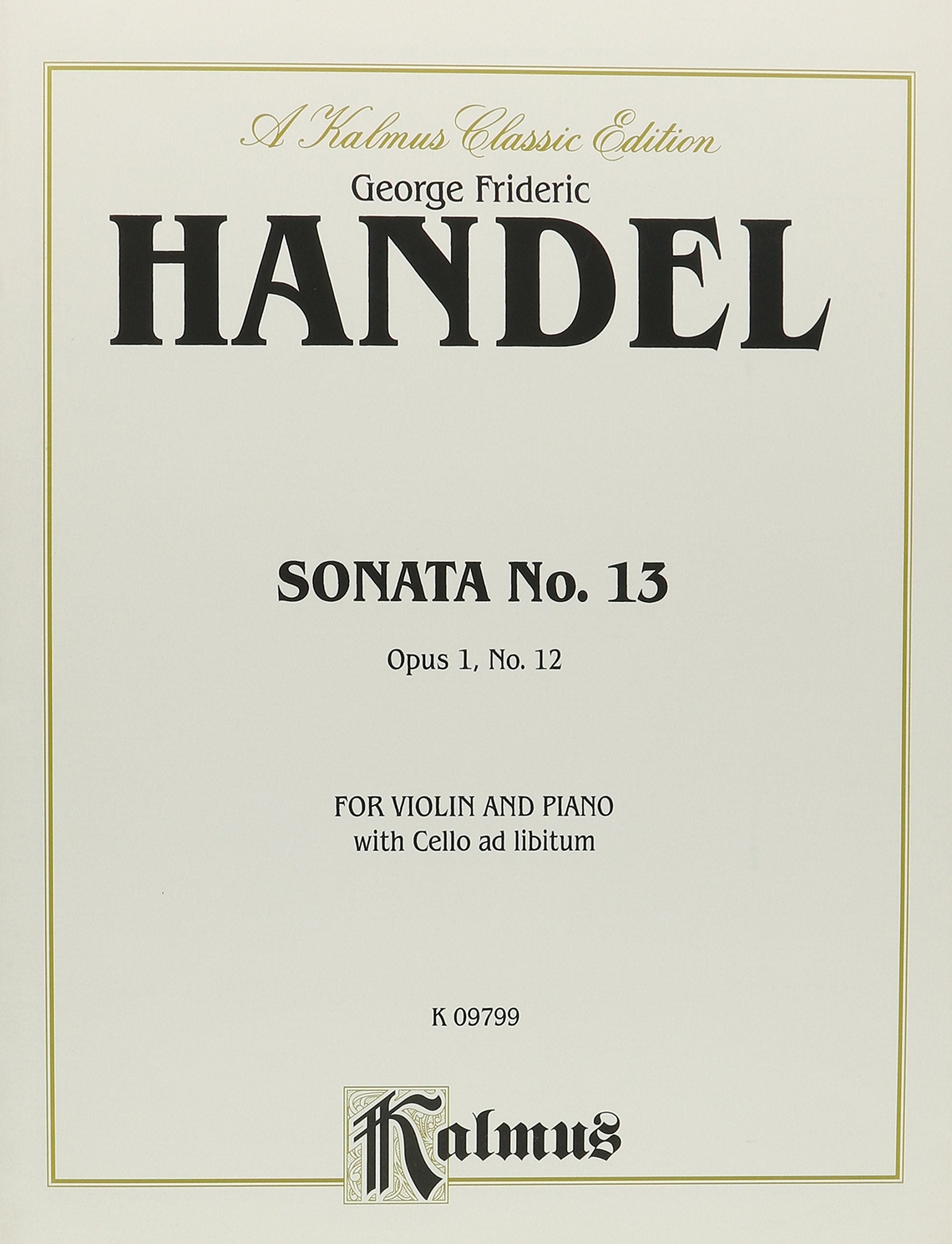 Chamber Sonata No. 13, Op. 112: Kalmus Edition,Used