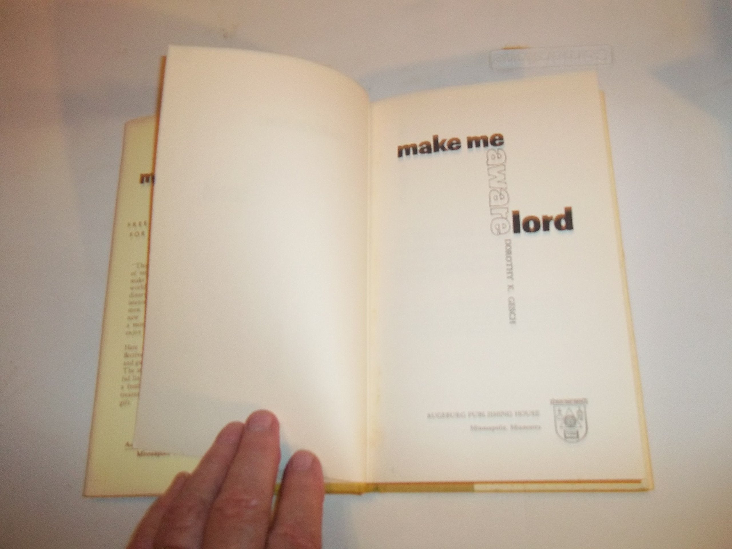 Make me aware, Lord,Used