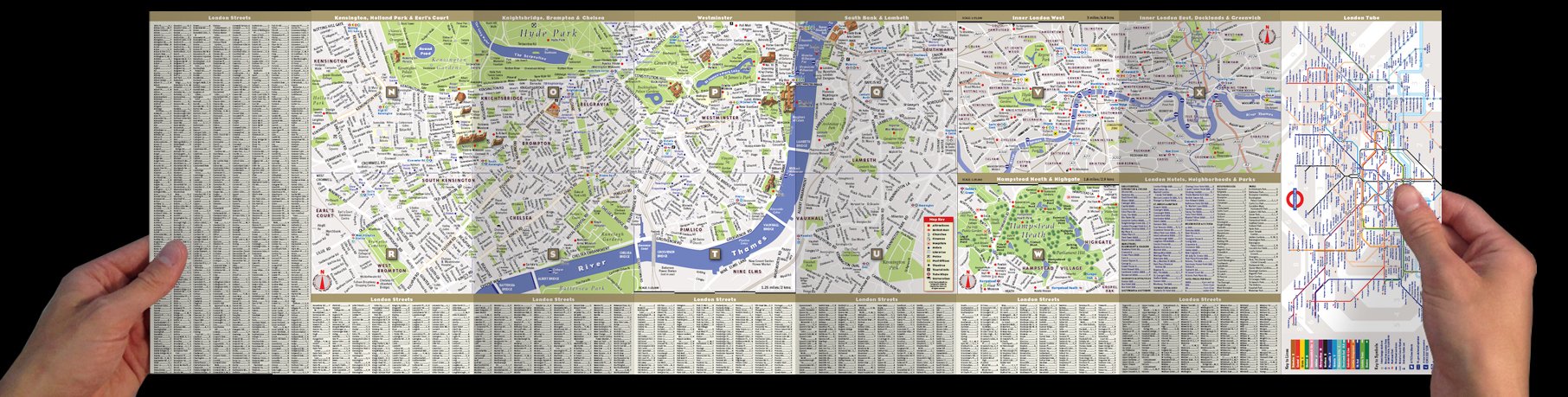 StreetSmart London Map by VanDam City Center Street Map of London, England Laminated folding pocket size city travel and Tub,Used