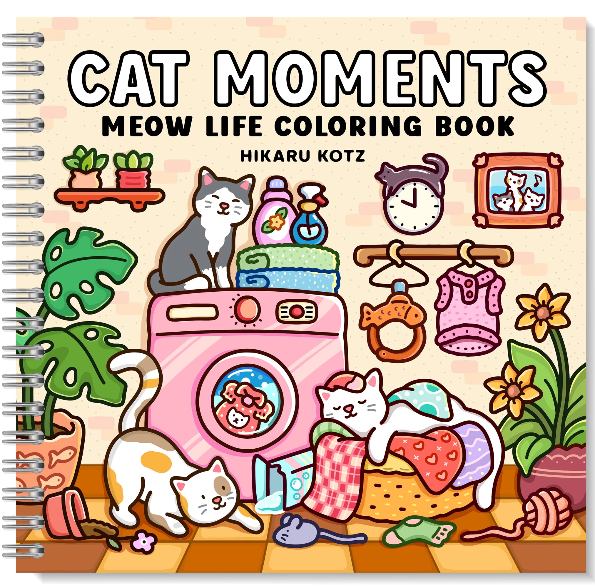 Cat Moments: Meow Life Coloring Book For Adults And Teens