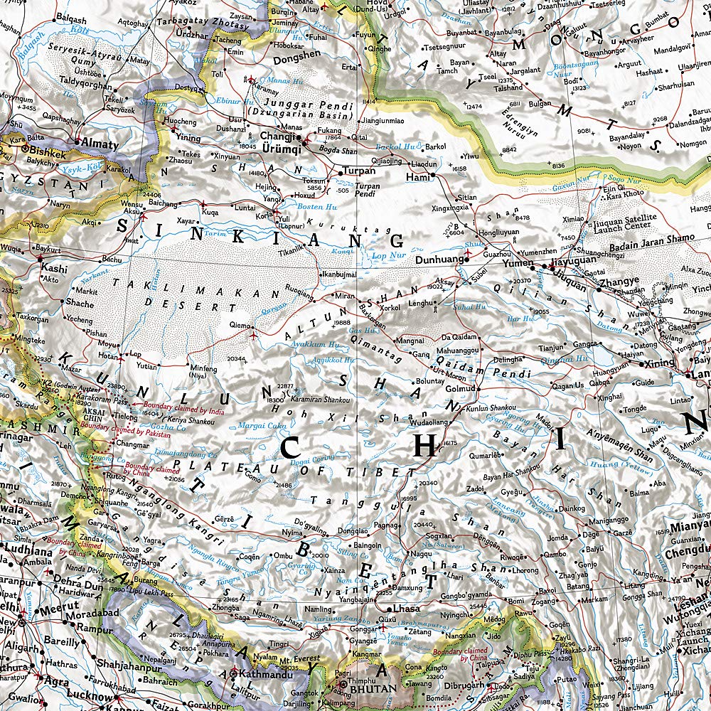 National Geographic Asia Wall Map Classic Laminated (33.25 x 38 in) (National Geographic Reference Map),New