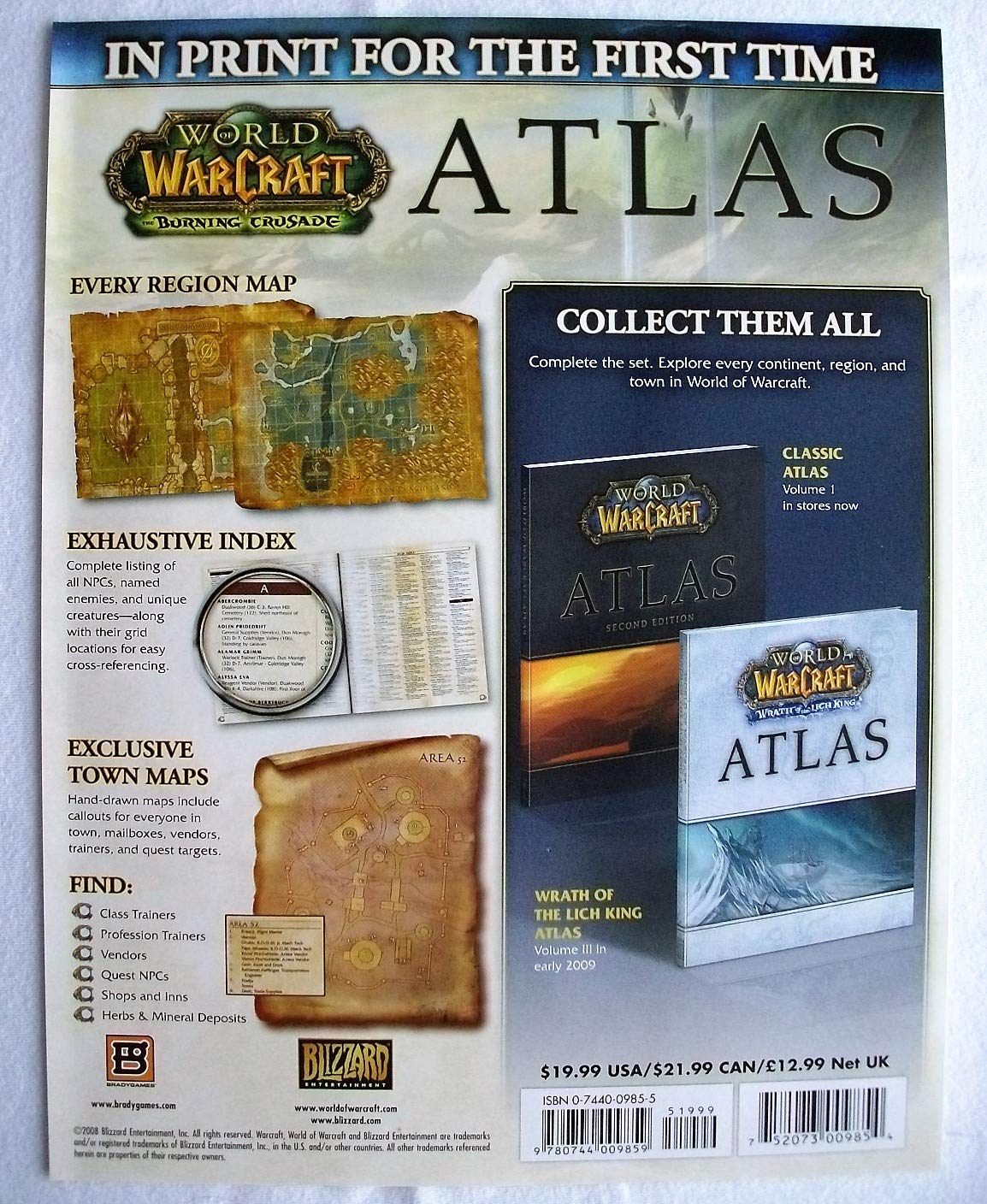 World Of Warcraft Atlas: The Burning Crusade,Used