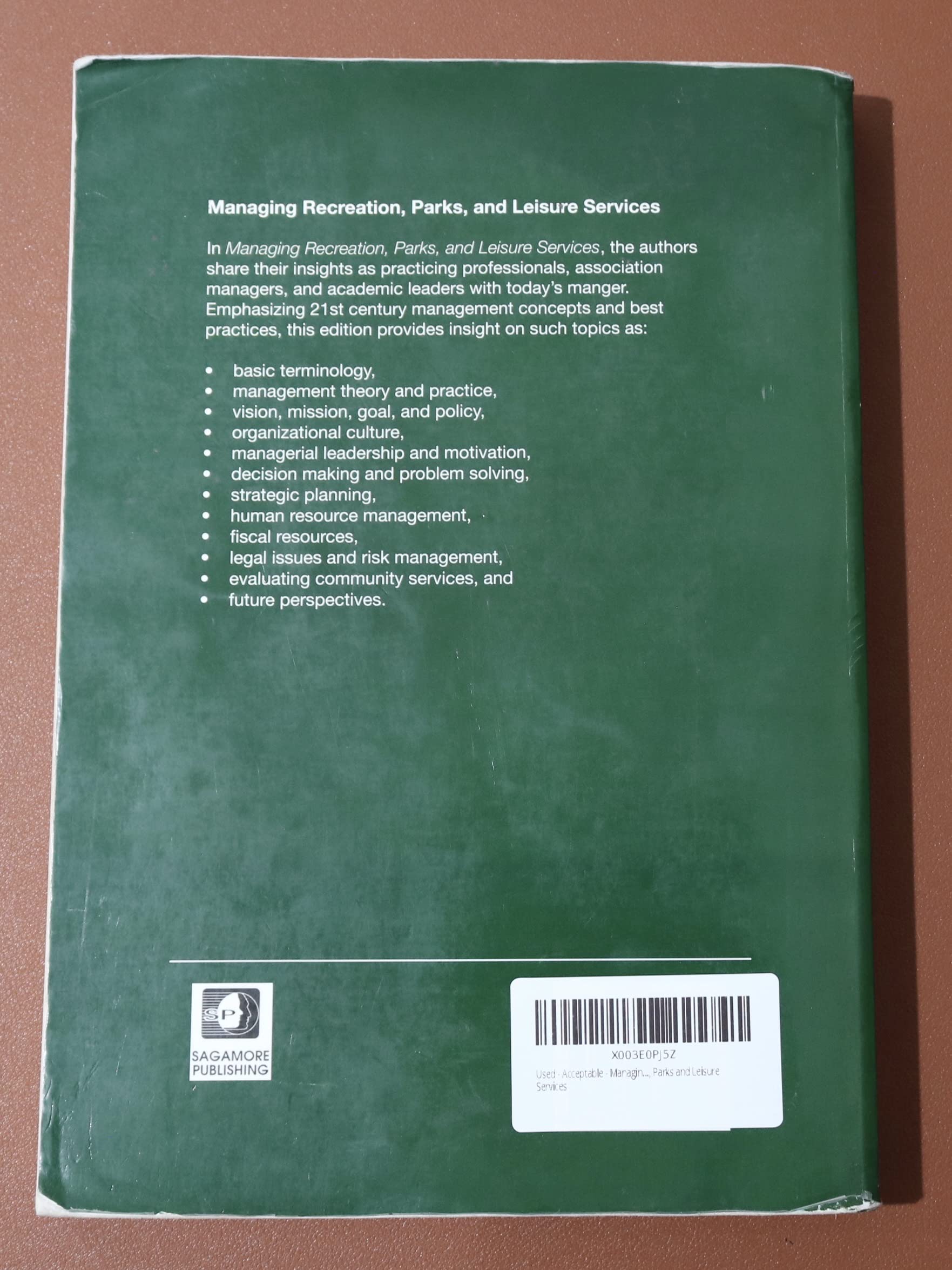 Managing Recreation, Parks and Leisure Services,Used