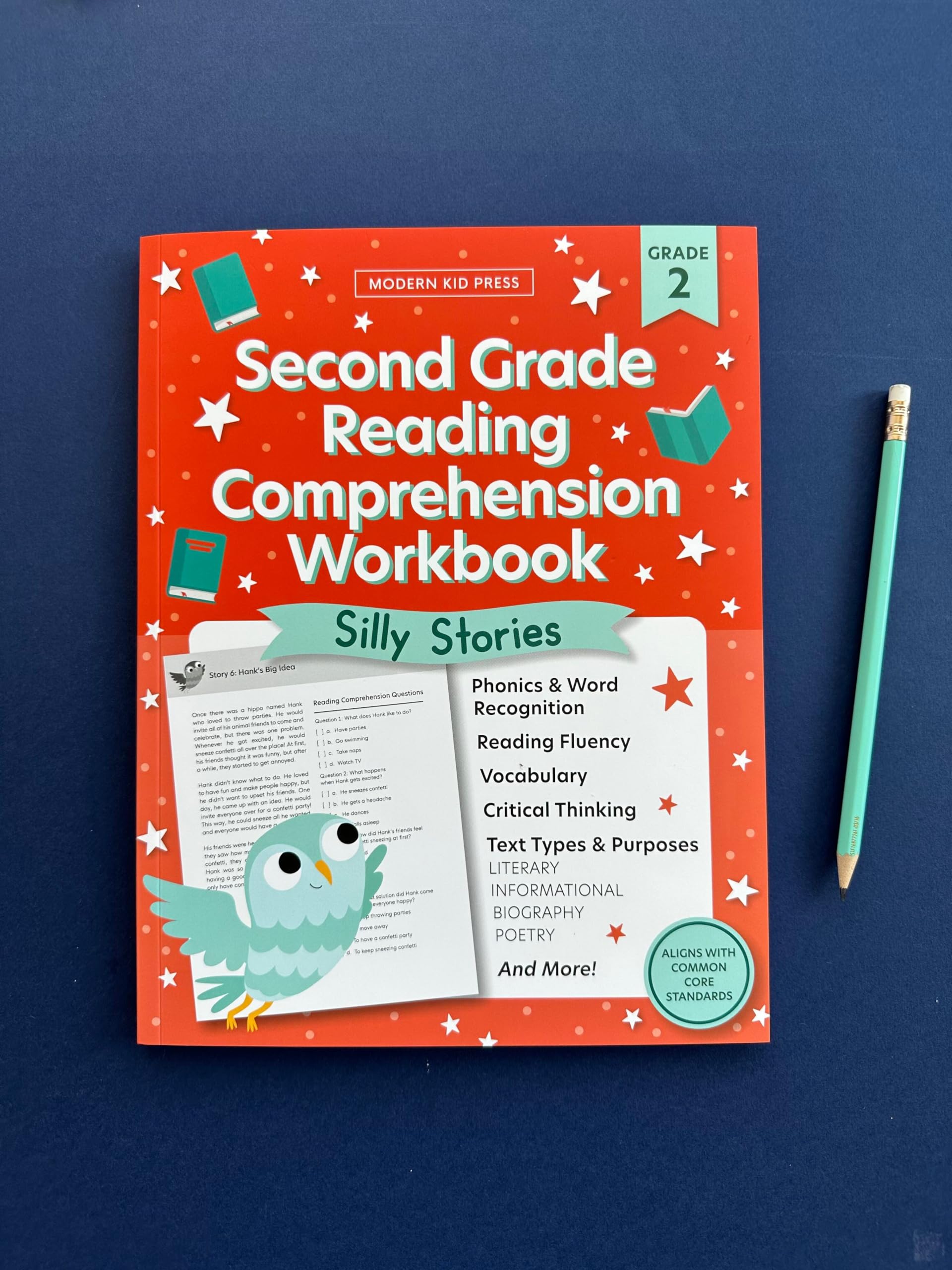 The 2nd Grade Reading Comprehension Workbook for Kids: Silly and Engaging Stories, Biographies, Poetry and Informational Text to,Used
