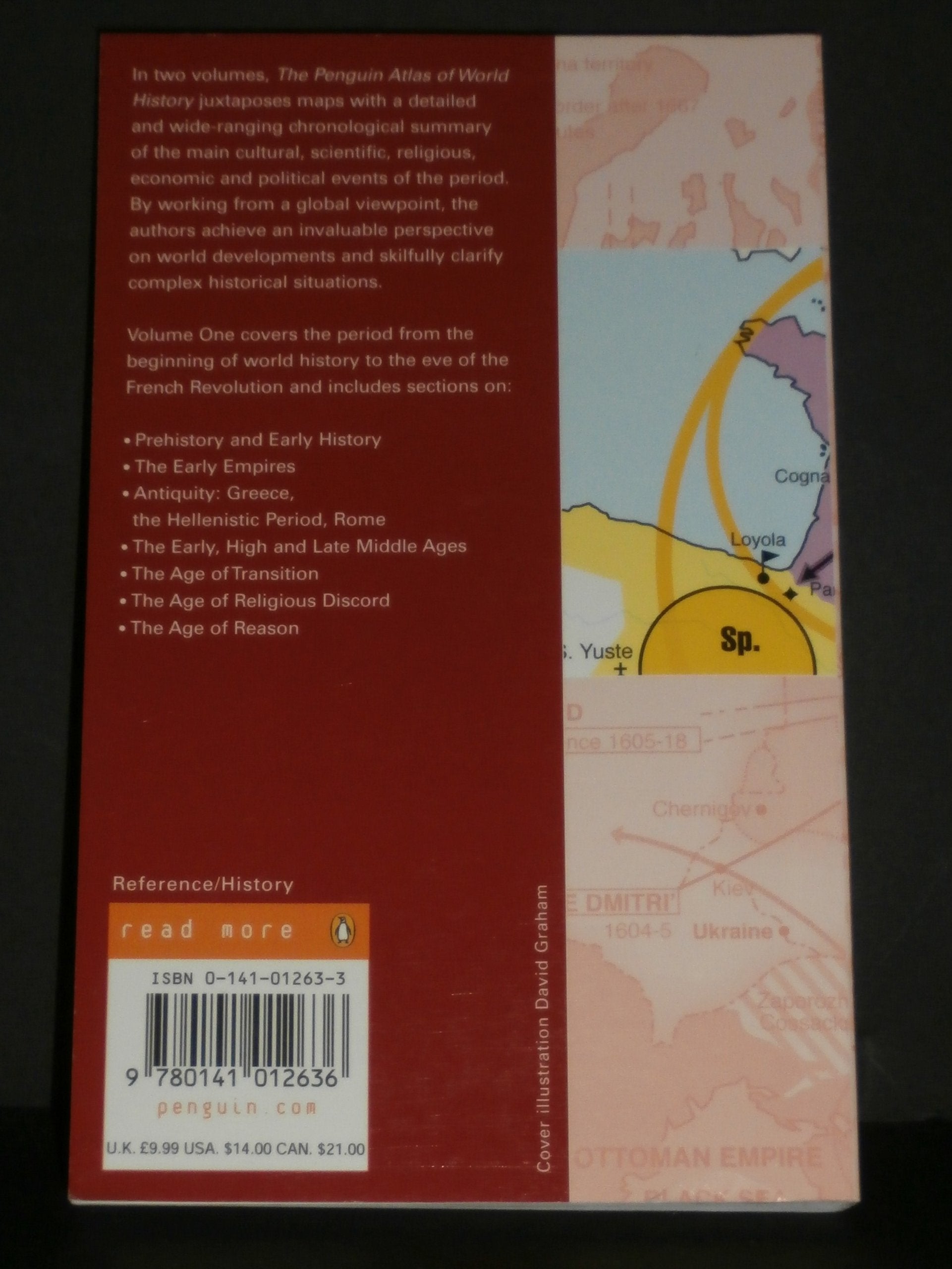 The Penguin Atlas Of World History: Volume 1: From Prehistory To The Eve Of The French Revolution (Penguin Reference Books),Used