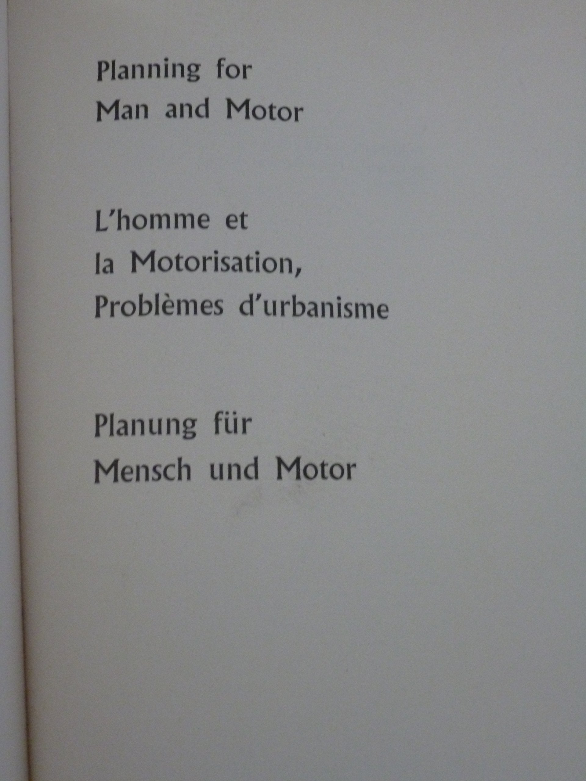 Planning For Man And Motor,Used