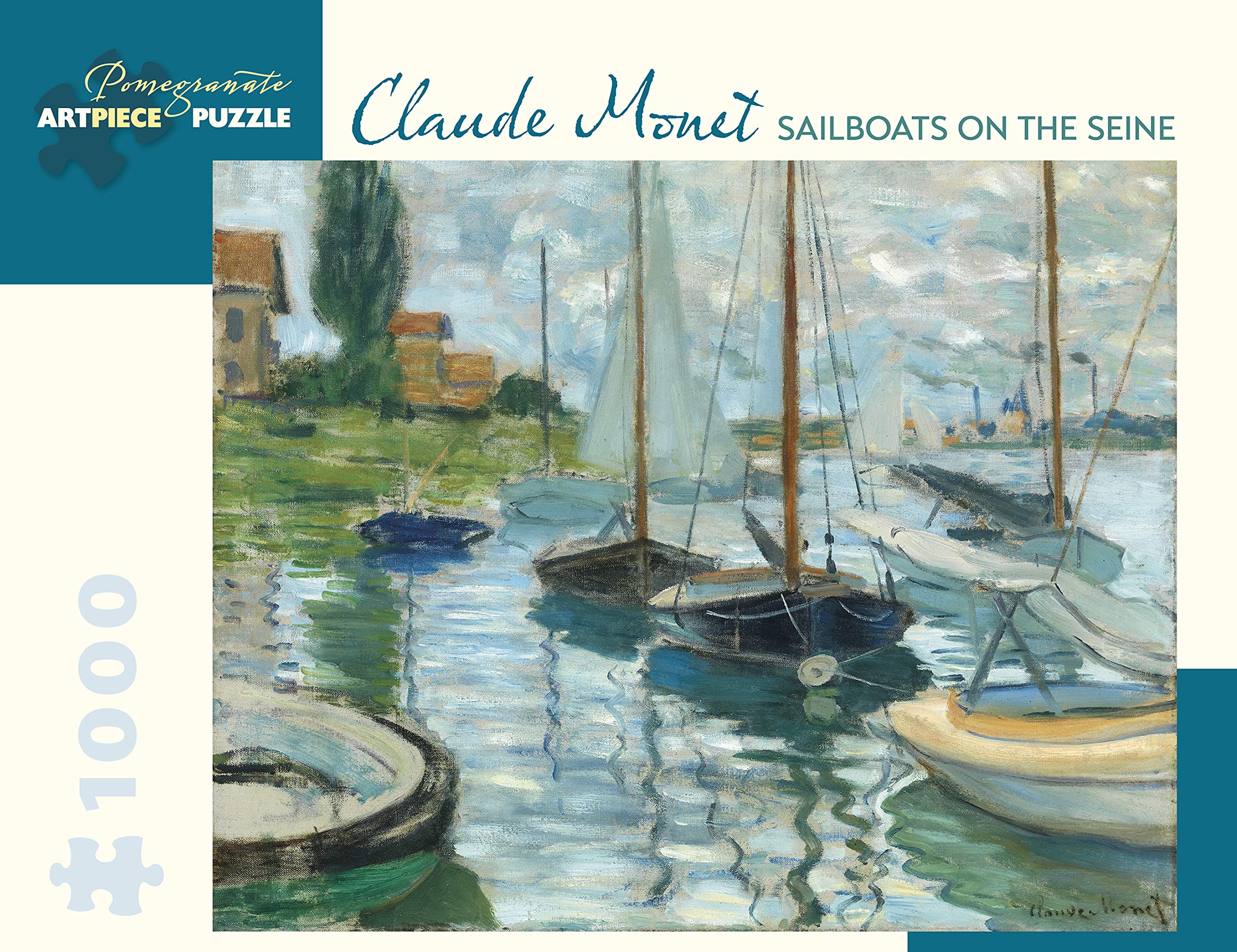 Claude Monet Sailboats on the Seine 1000 Piece Jigsaw Puzzle Aa973,Used