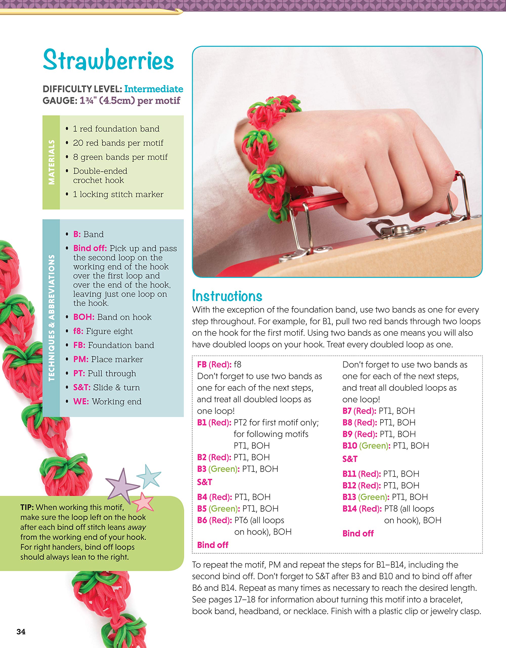 Hooked on Rubber Band Jewelry: 12 OfftheLoom Designs for Bracelets, Necklaces, and Other Accessories (Design Originals) Easy S,Used