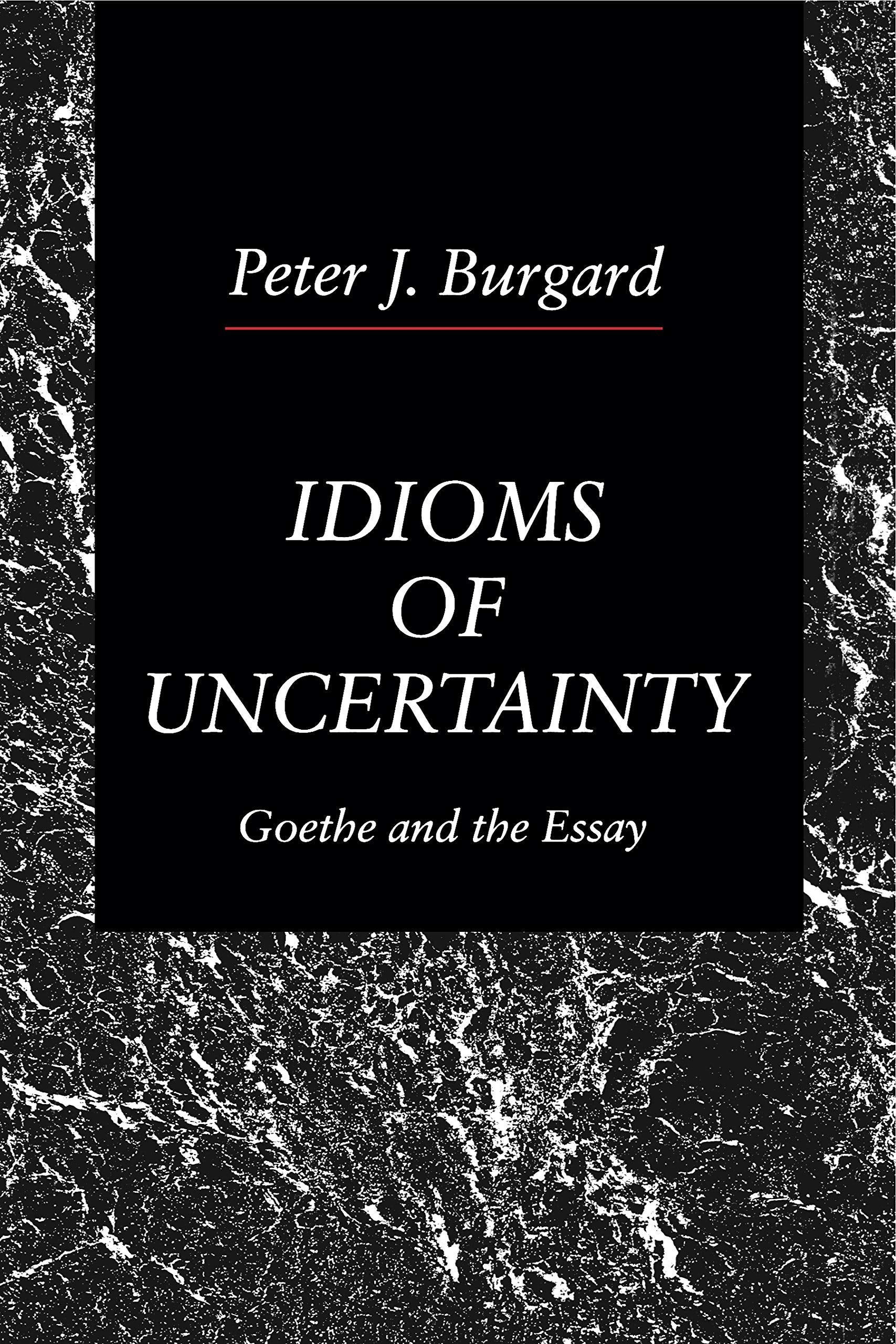 Idioms of Uncertainty: Goethe and the Essay,Used