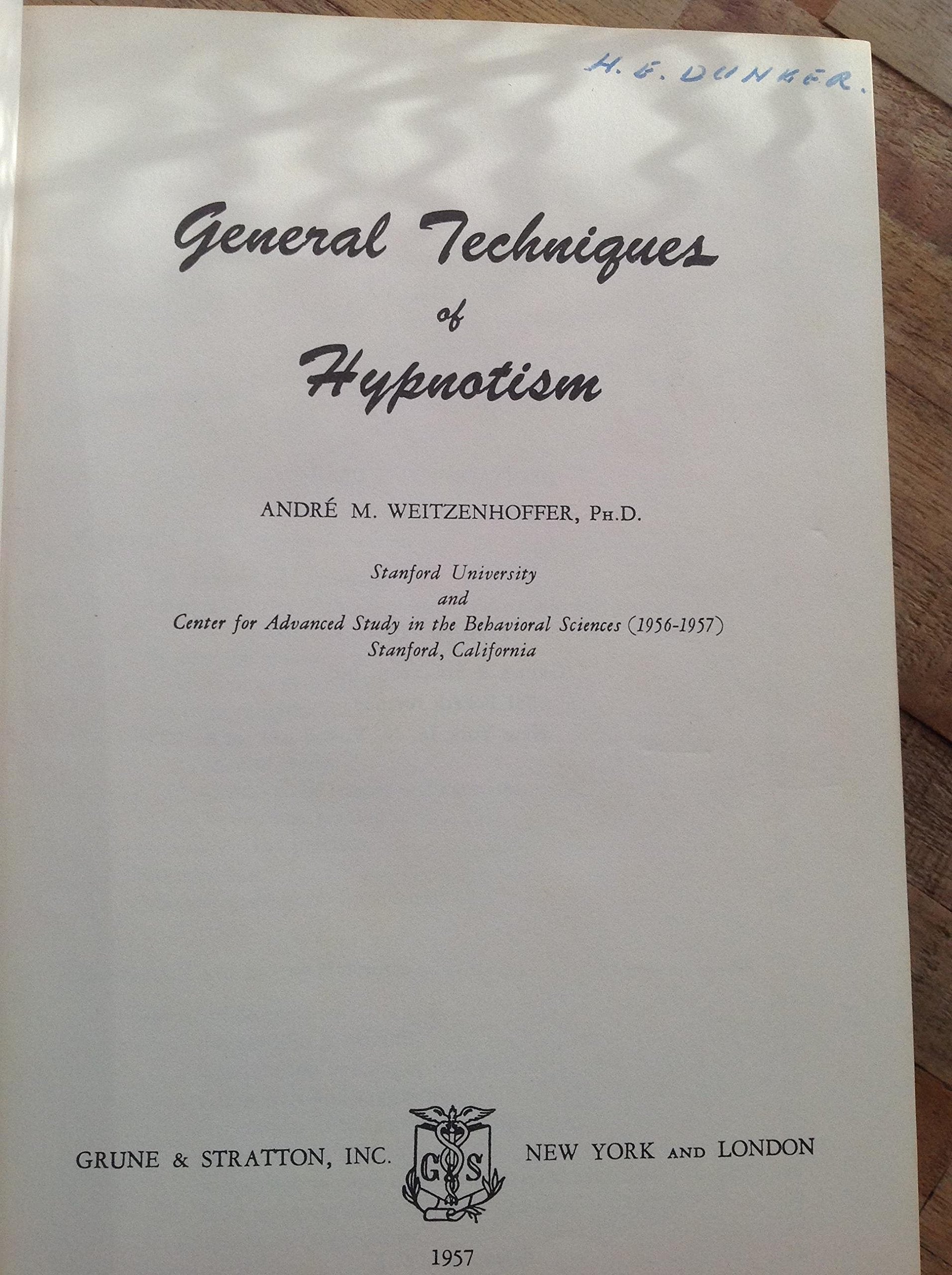 General Techniques of Hypnotism,Used