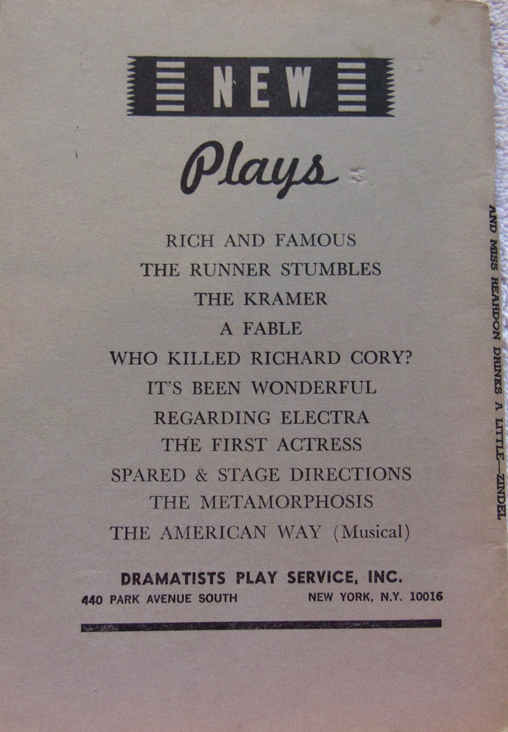 And Miss Reardon Drinks a Little (Acting Edition for Theater Productions),Used